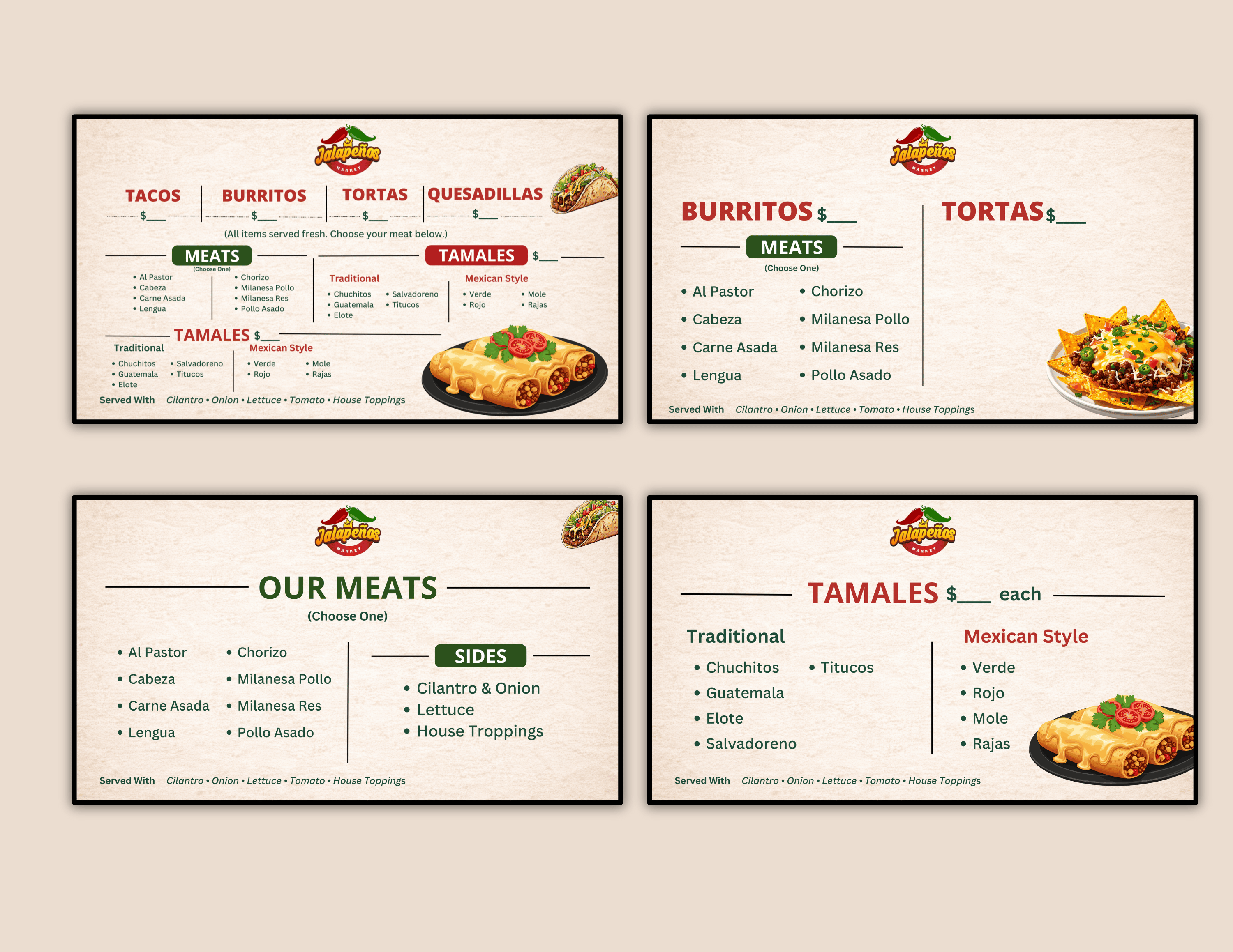 Menü-Design von Custom A für dieses Projekt | Design #36807792