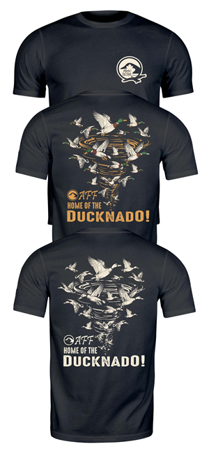 duck tornado back of tshirt desing