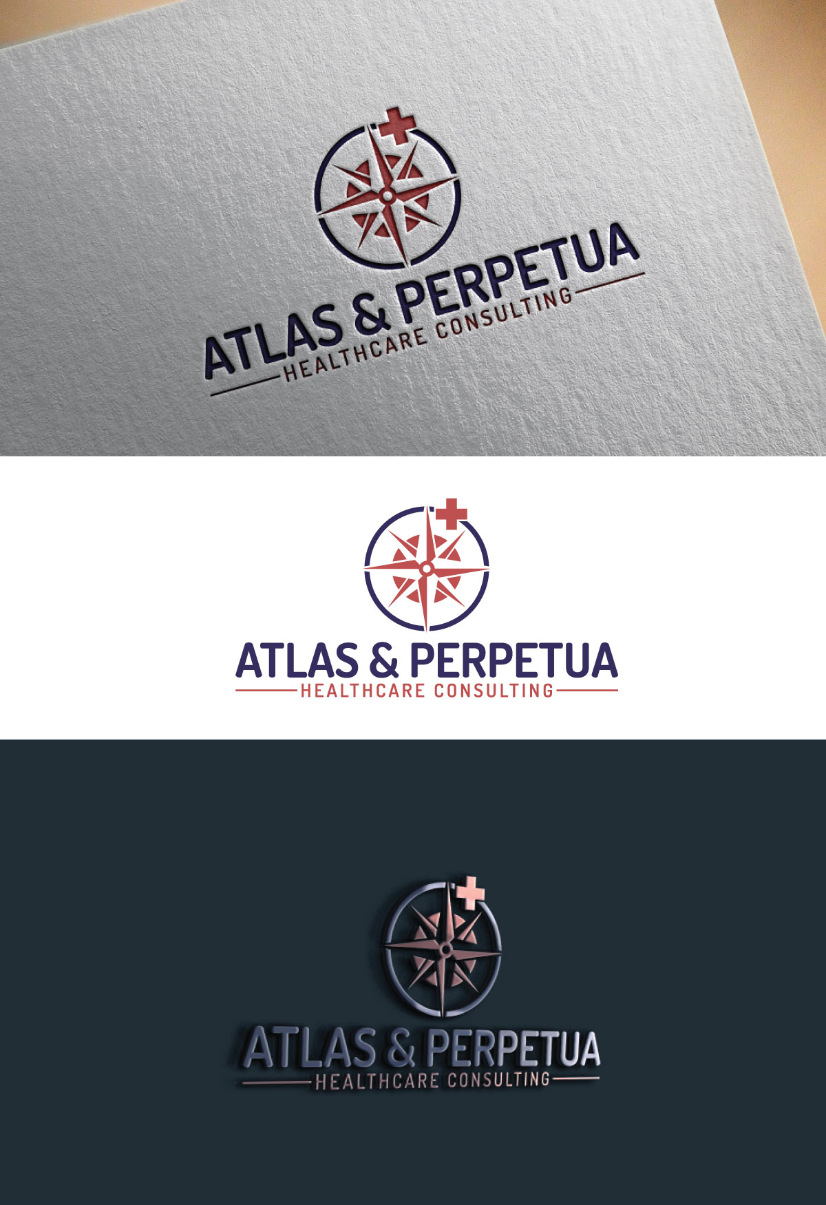 Logo Design by ThemeBoss for Atlas & Perpetua Healthcare Consulting | Design #36806844