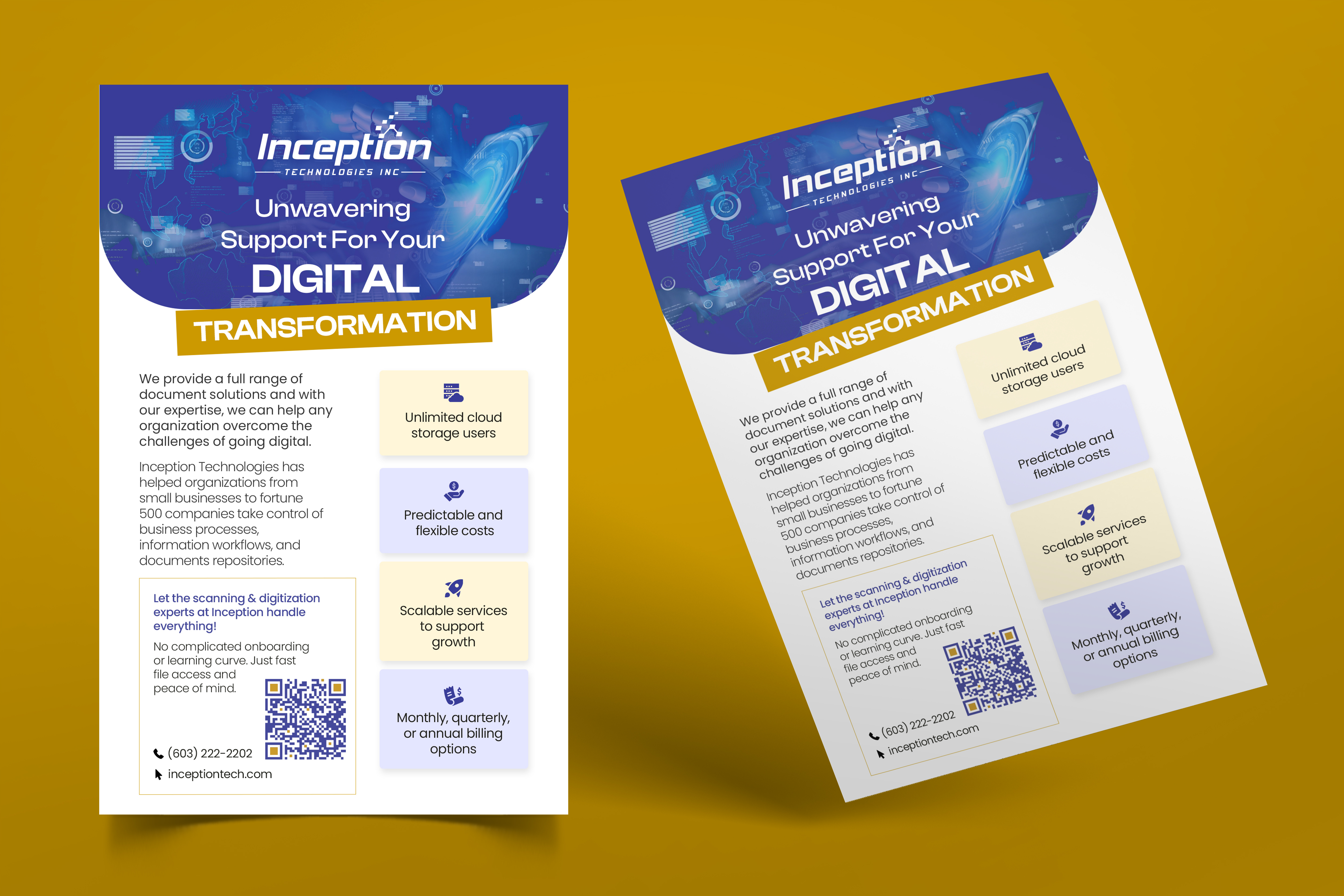 Diseño de Flyer por Graphic Guy para Inception Technologies Inc. | Diseño #36819128