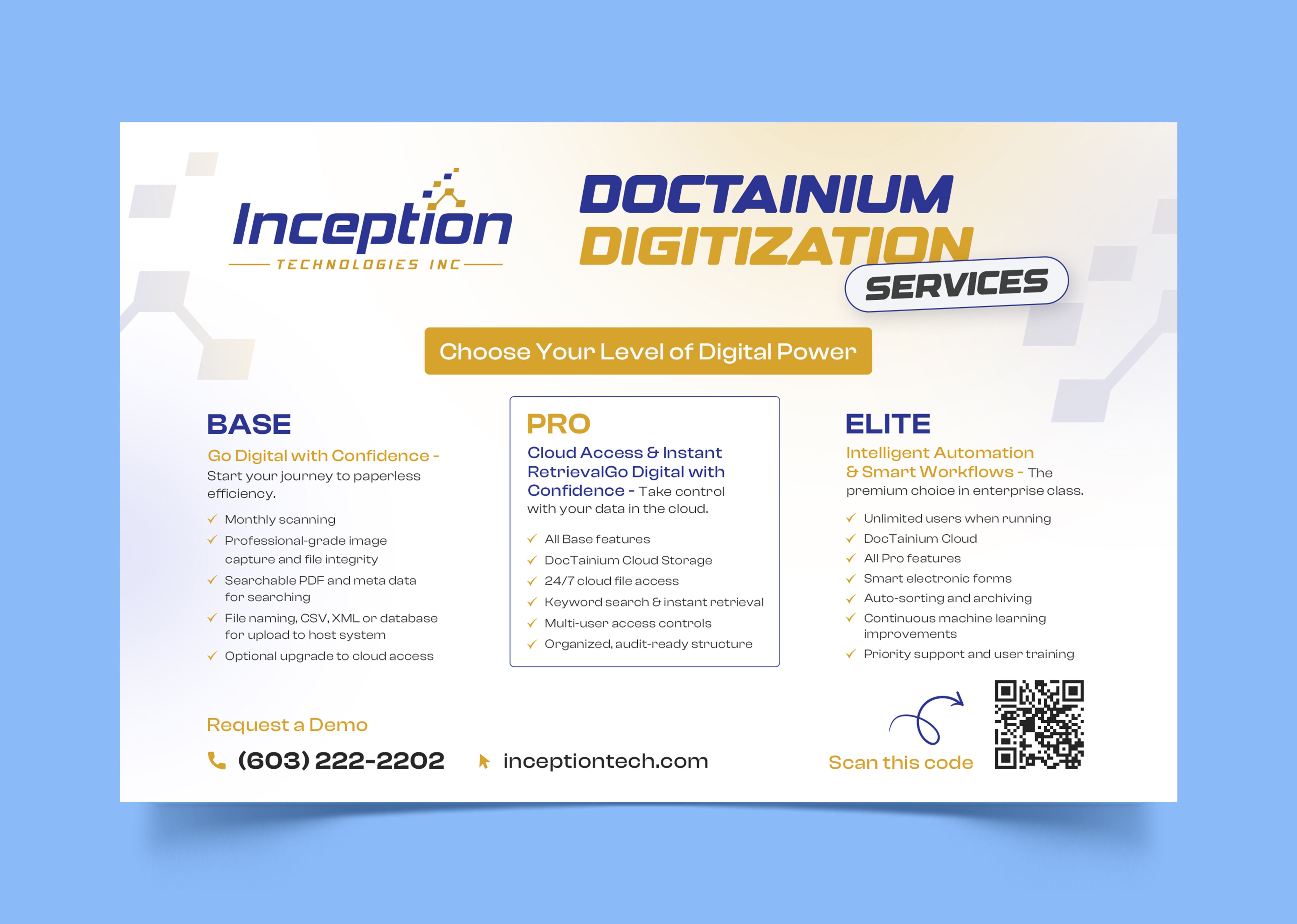 Diseño de Flyer por Graphic Guy para Inception Technologies Inc. | Diseño #36825400