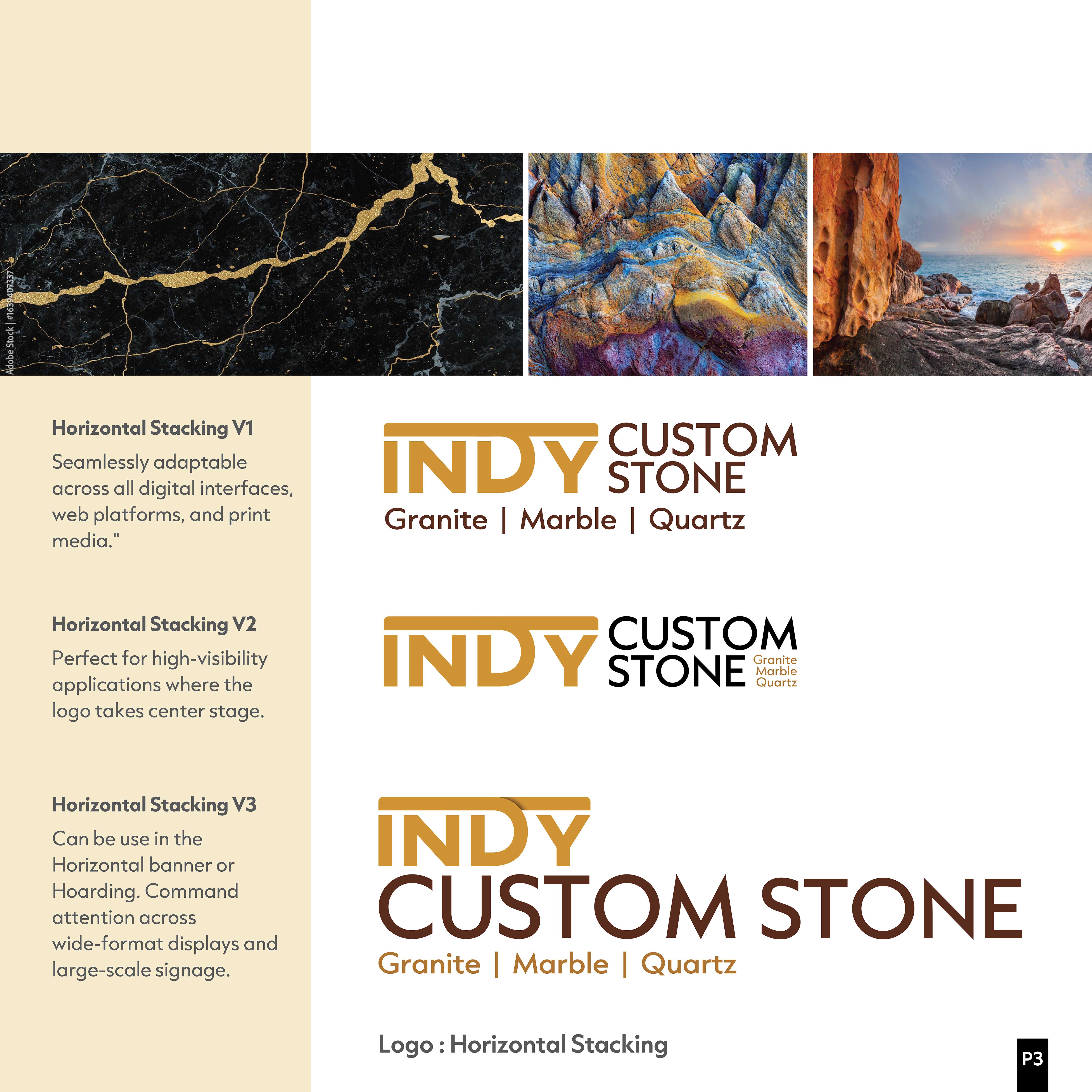 Logo Design by creativedesigner6 for Indy Custom Stone  | Design #36833109