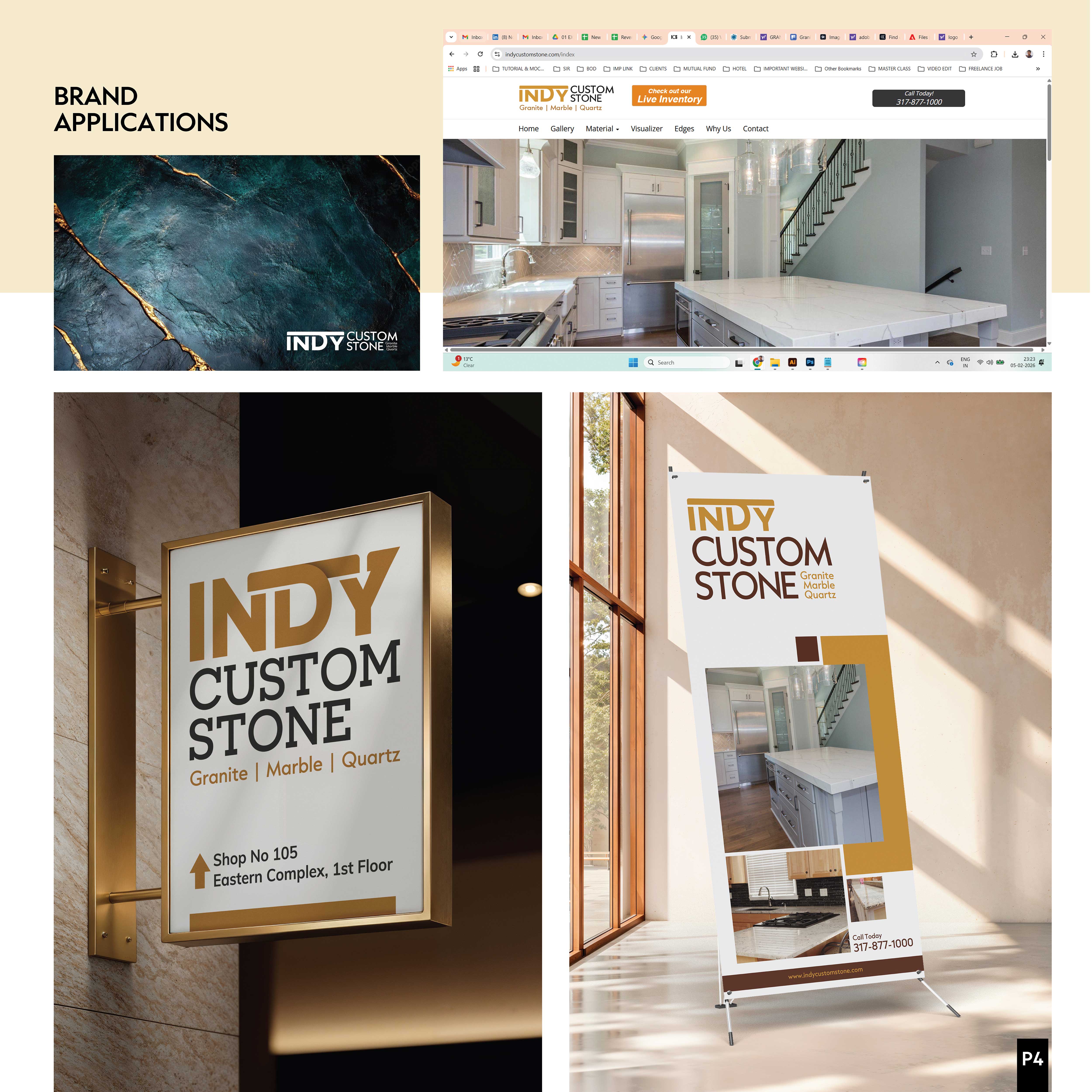 Diseño de Logo por creativedesigner6 para Indy Custom Stone  | Diseño #36833110