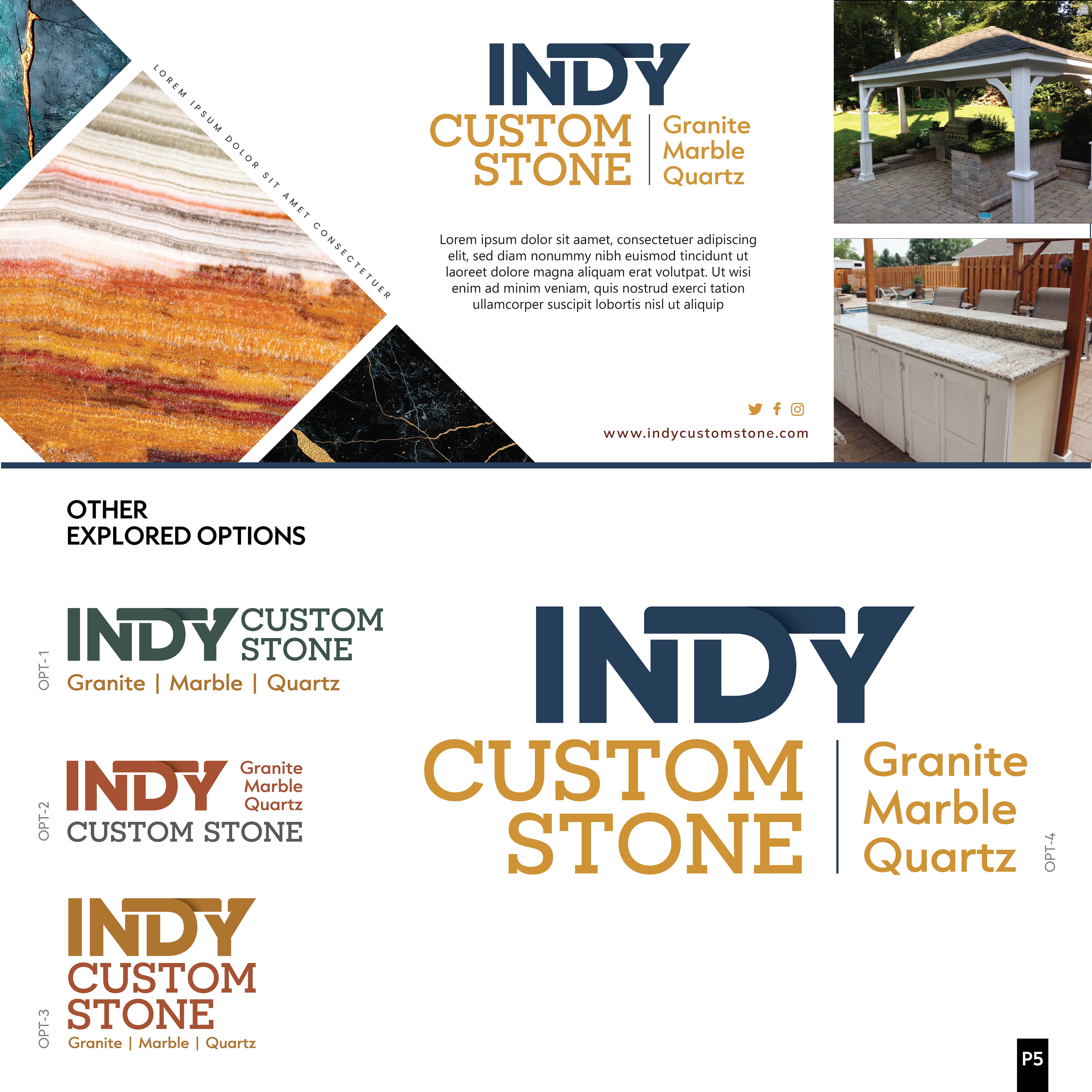 Diseño de Logo por creativedesigner6 para Indy Custom Stone  | Diseño #36833112