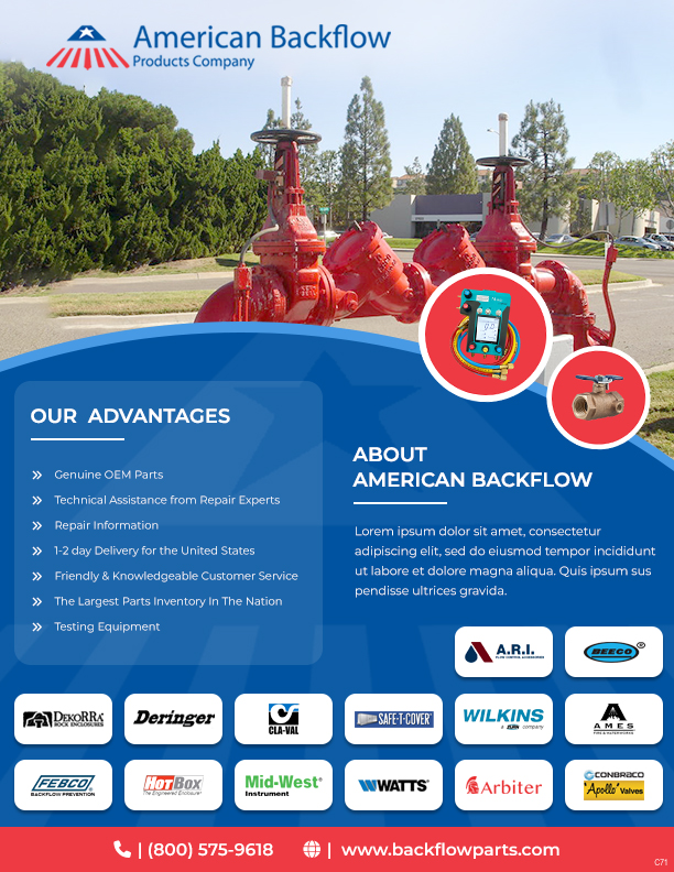 Diseño de Flyer por pb para American Backflow Products Company | Diseño #36838474