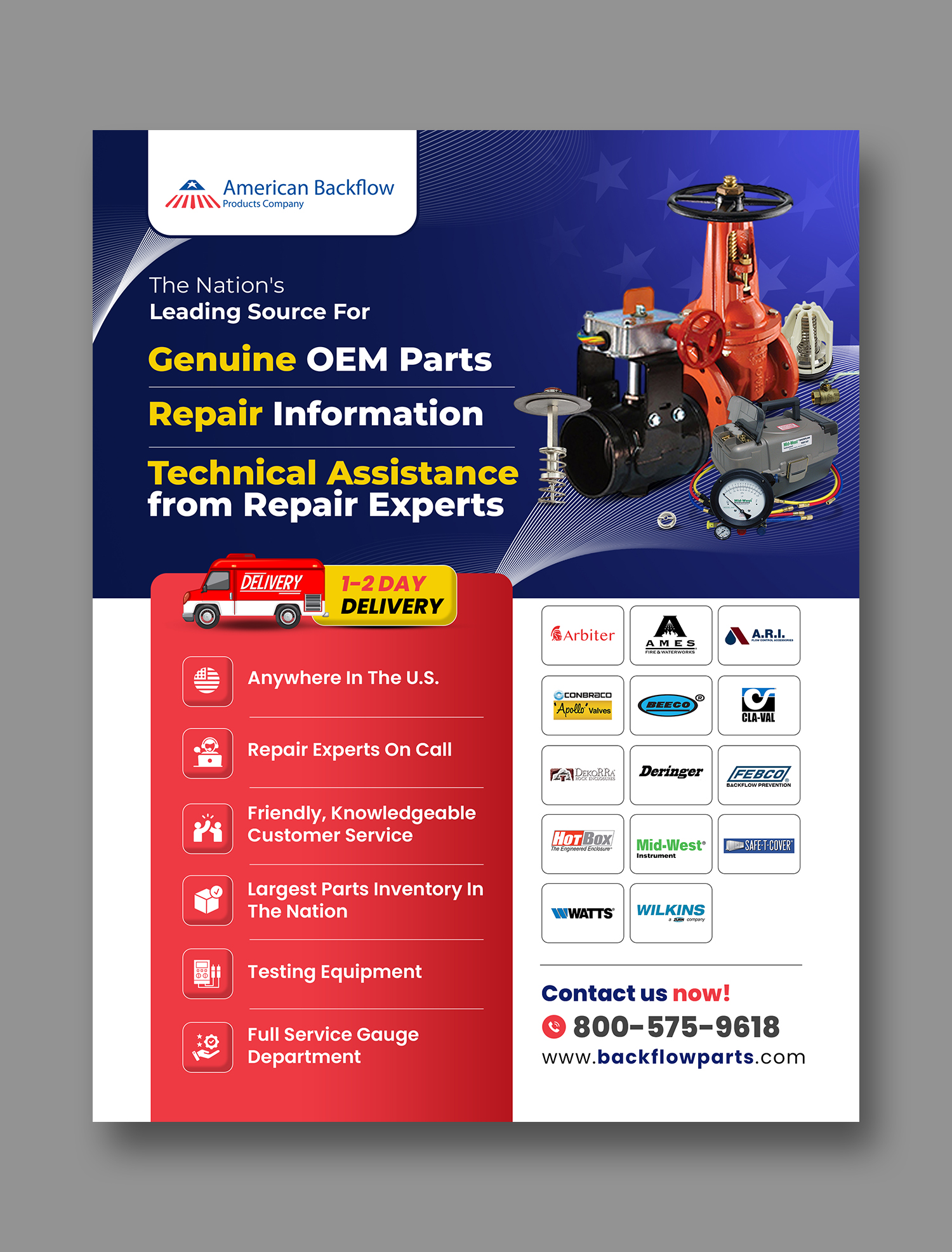 Flyer Design by debdesign for American Backflow Products Company | Design #36828954