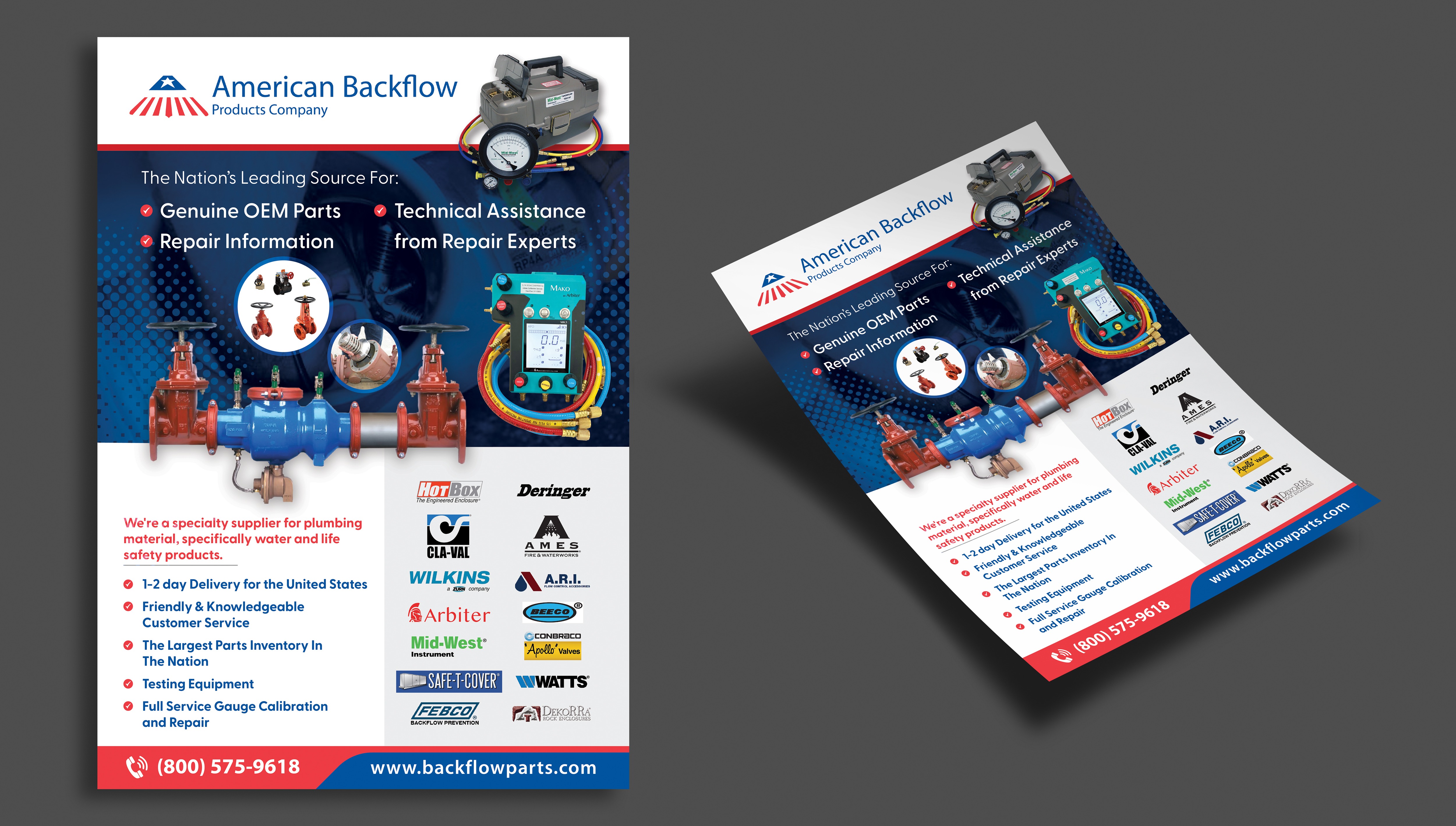 Diseño de Flyer por Impressive Designs para American Backflow Products Company | Diseño #36830521