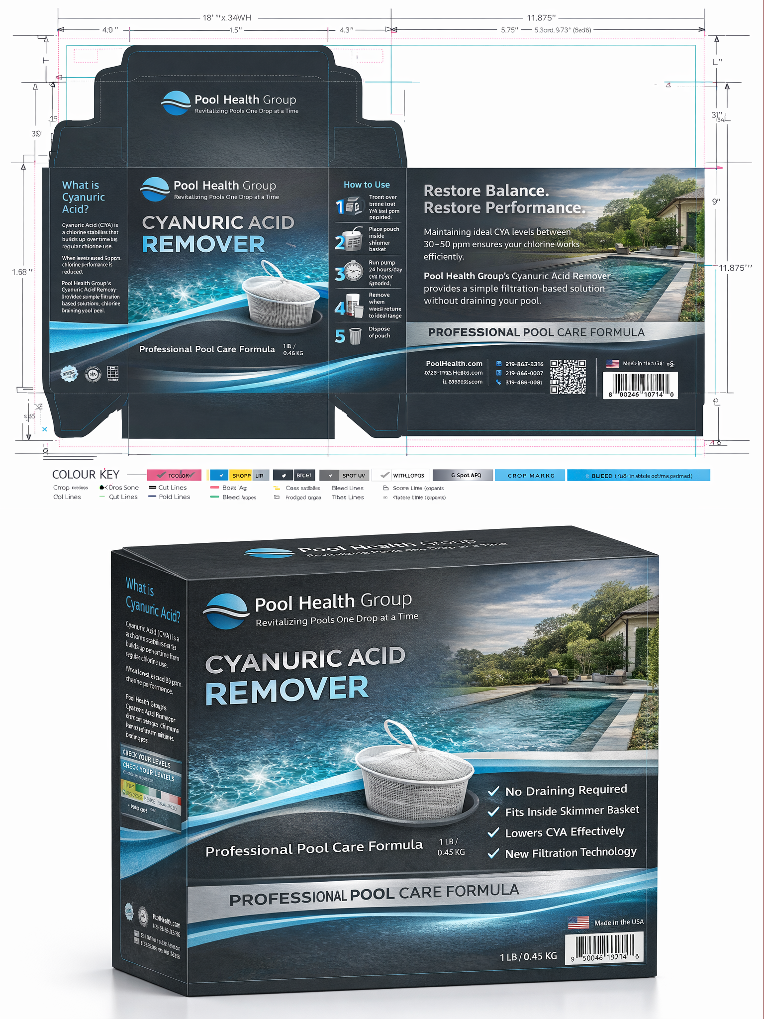 Verpackungs-Design von designs by Dylan für Pool Health Group Inc | Design #36866986