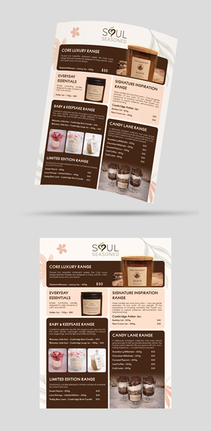 Diseño de Brochure por Talha Ahmad para Soul Seasoned | Diseño #36840055
