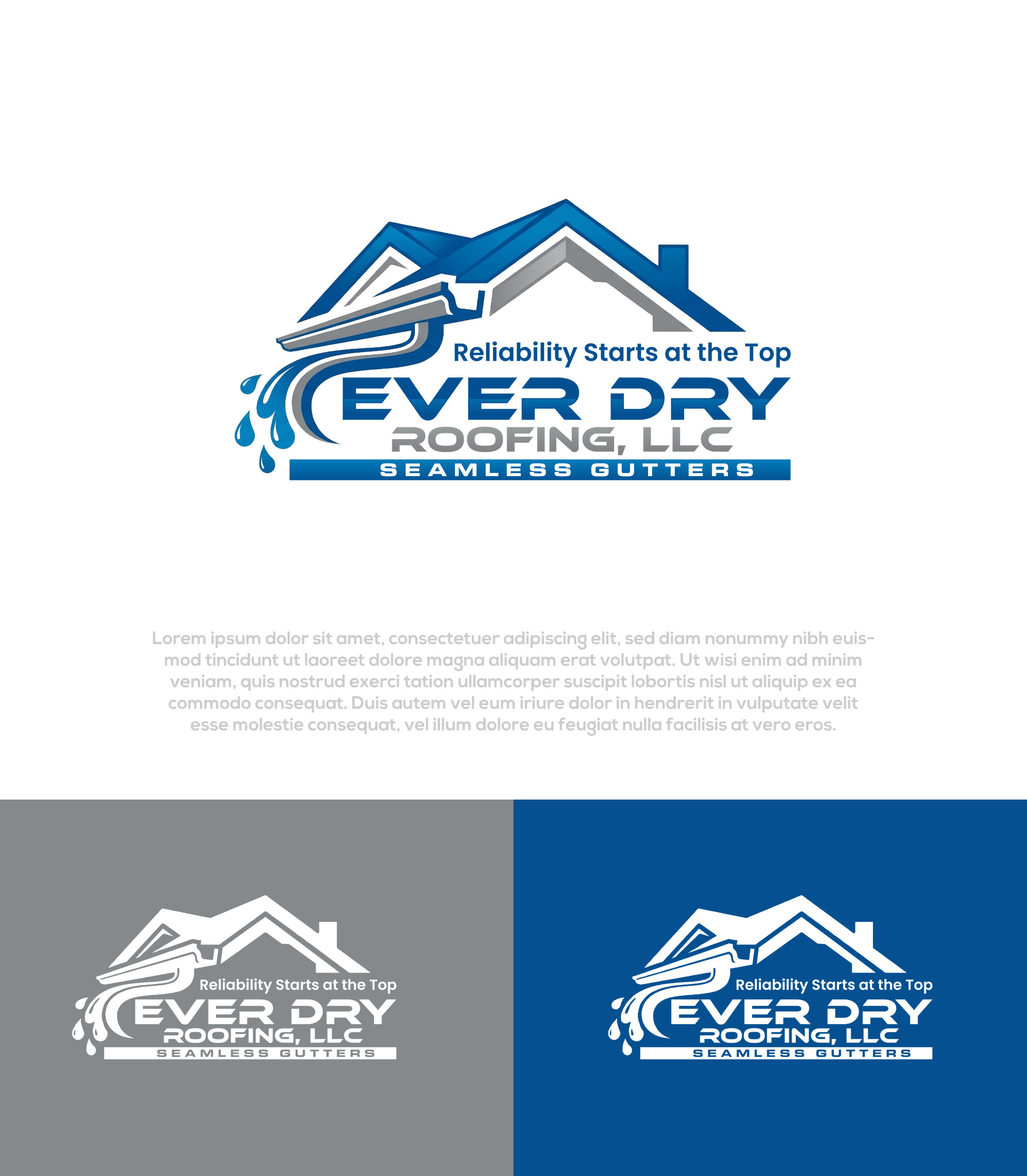 Logo Design by Pilot_DesignR™ for Ever Dry Roofing LLC | Design #36840572