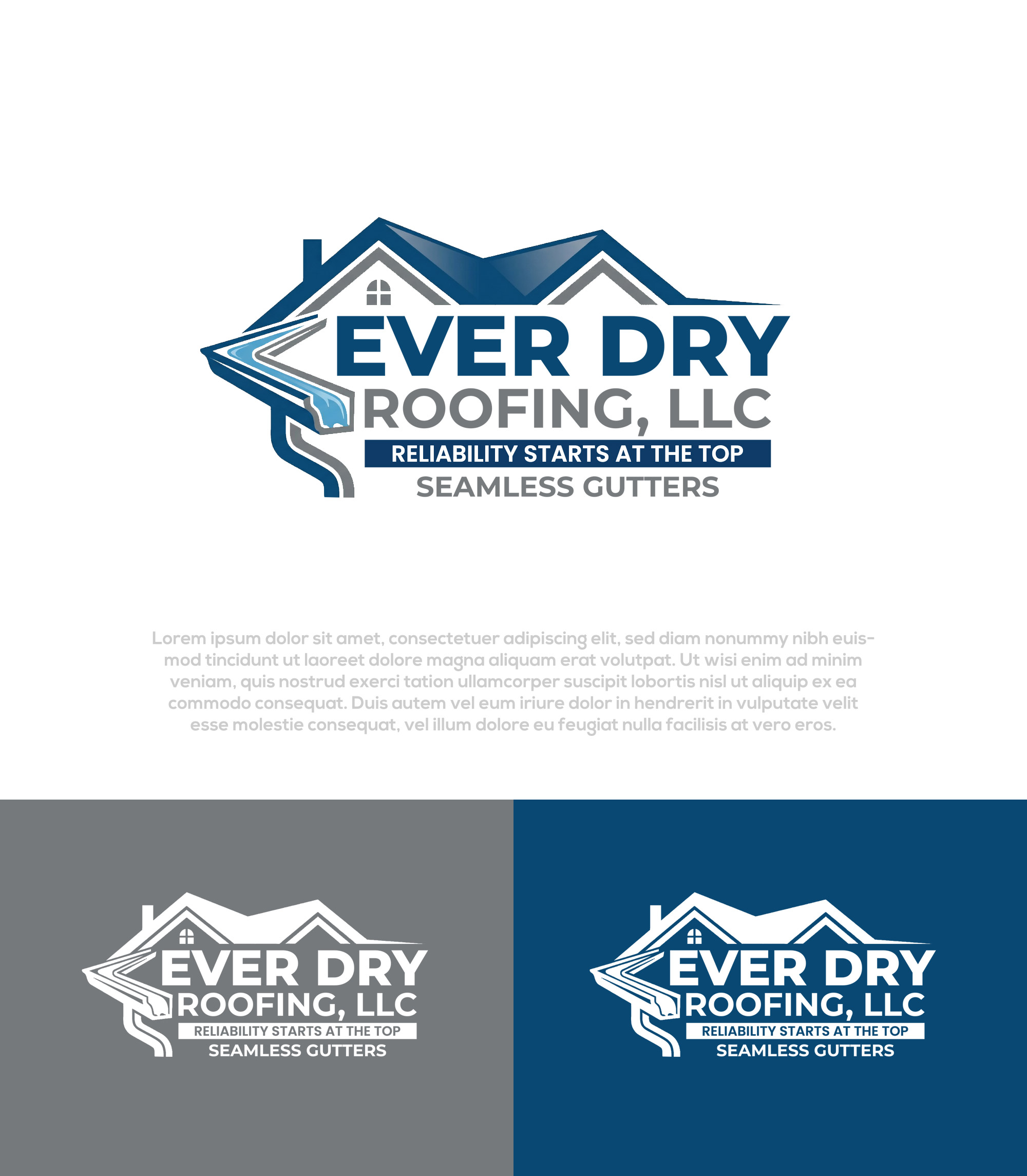 Logo Design by Pilot_DesignR™ for Ever Dry Roofing LLC | Design #36840576