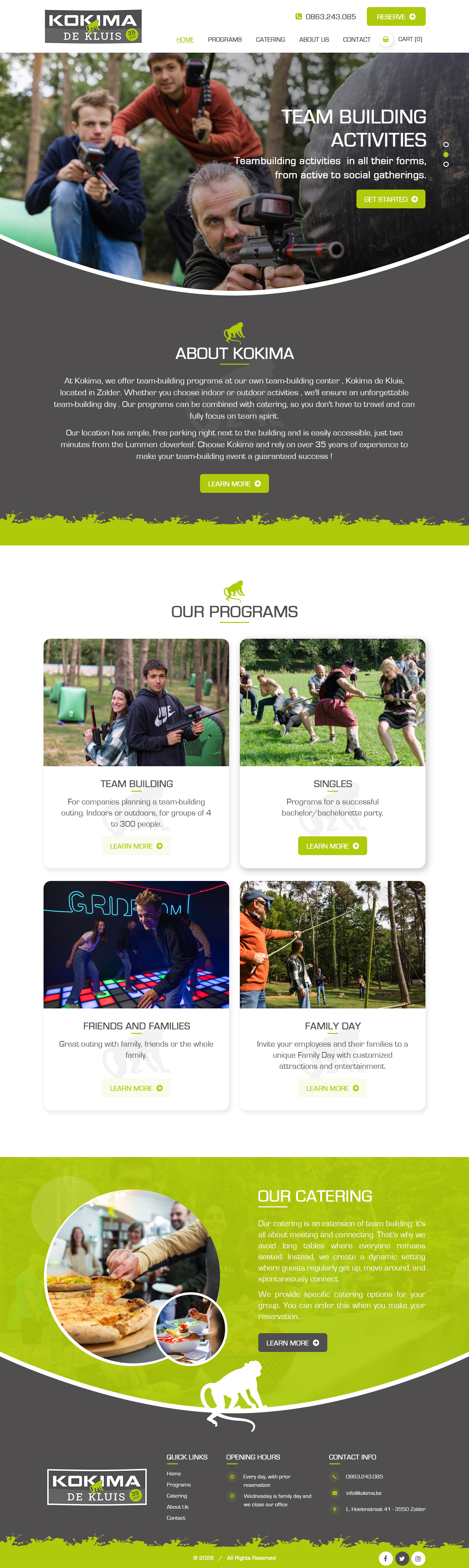 Web Design by Dreams Designs for Kokima corporate events - BE 0863.243.085 | Design #36850929