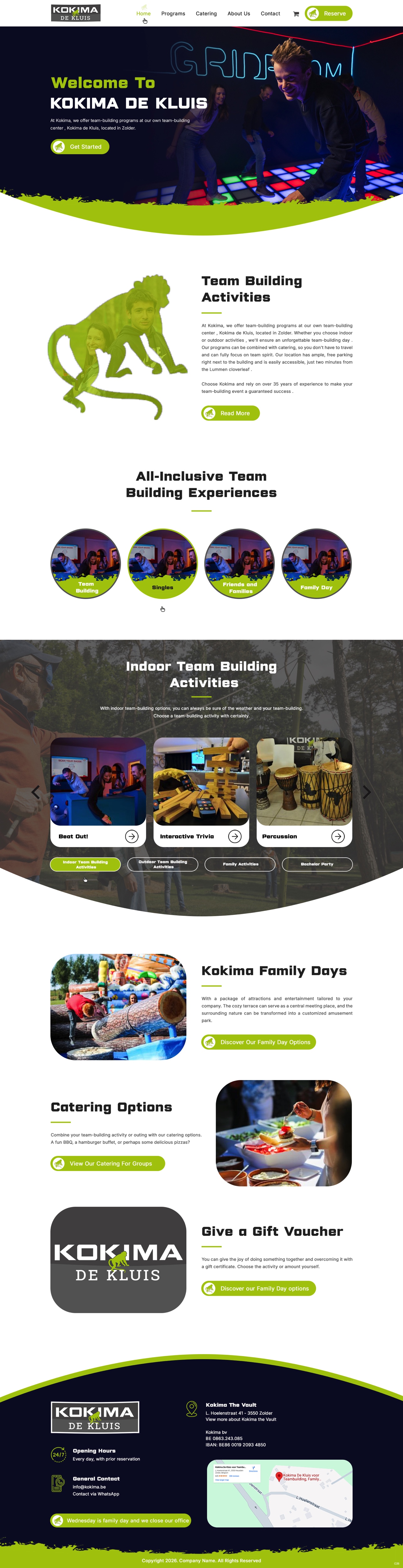 Web Design by pb for Kokima corporate events - BE 0863.243.085 | Design #36850012