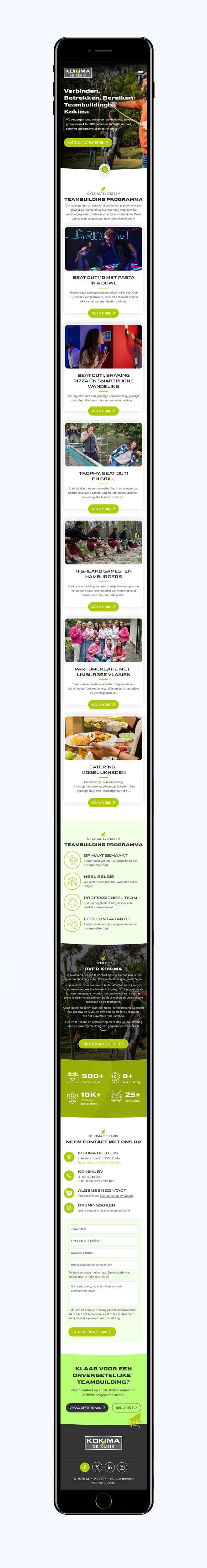 Web Design by Sbss for Kokima corporate events - BE 0863.243.085 | Design #36901976