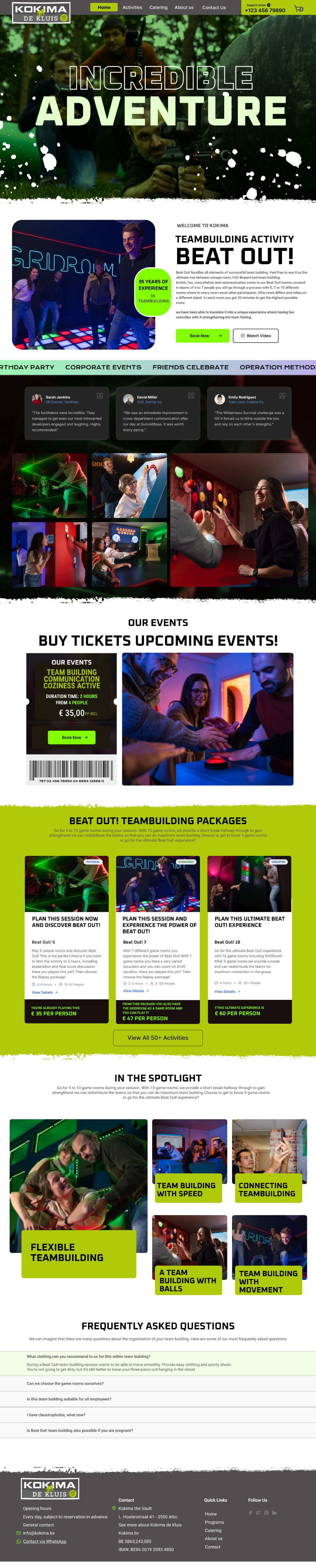 Web Design by saatya for Kokima corporate events - BE 0863.243.085 | Design #36879890