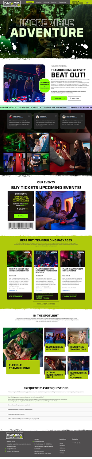 Web Design by saatya for Kokima corporate events - BE 0863.243.085 | Design #36879890