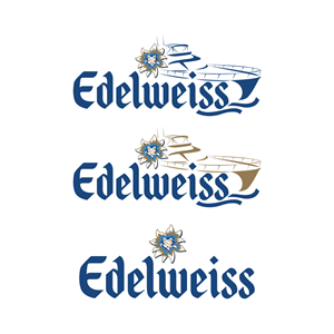 Edelweiss logo for boat crew shirts and image for transom of boat