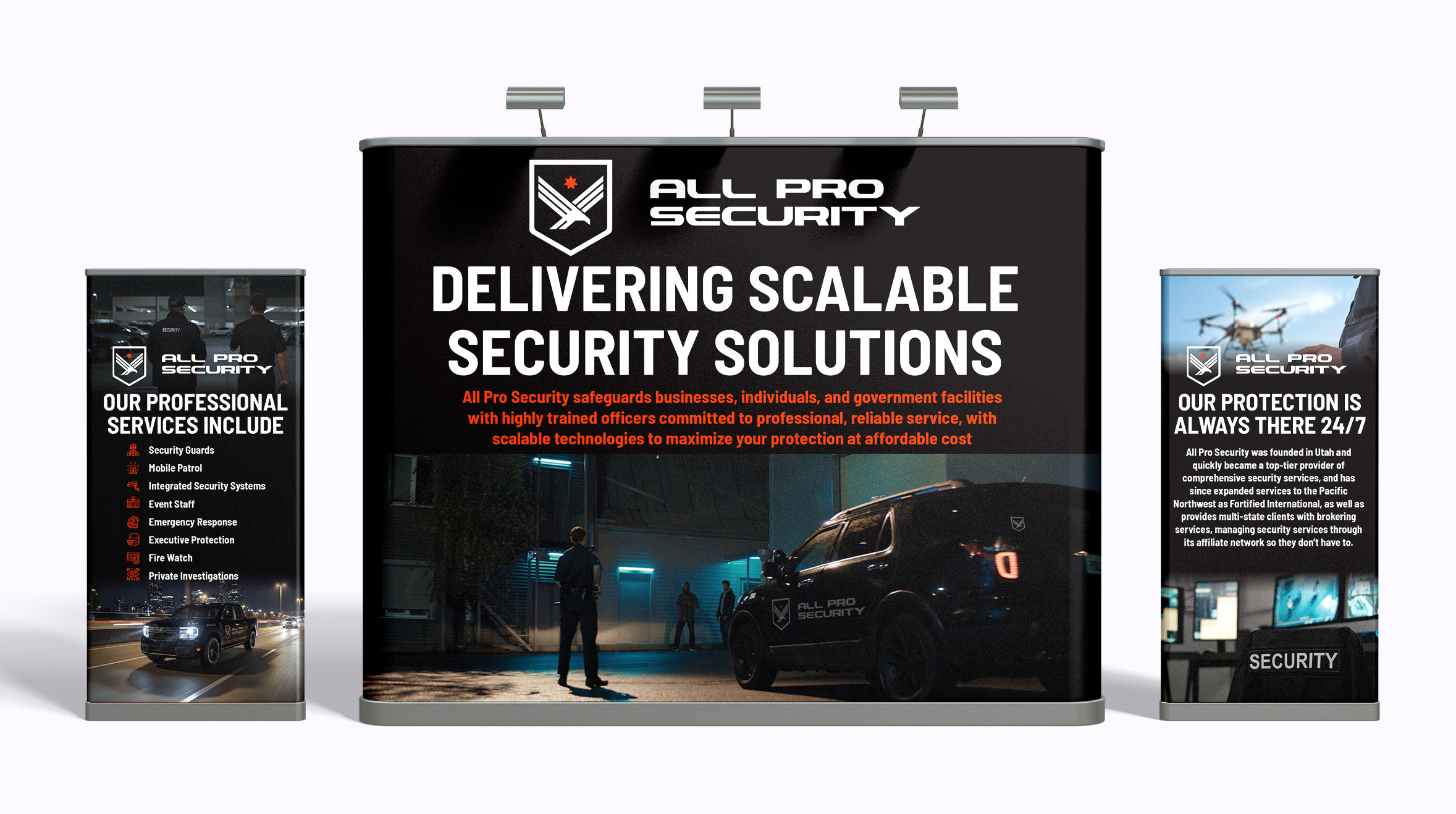 Diseño de Stand de Feria por Sergio Coelho para All Pro Security  | Diseño #36862892