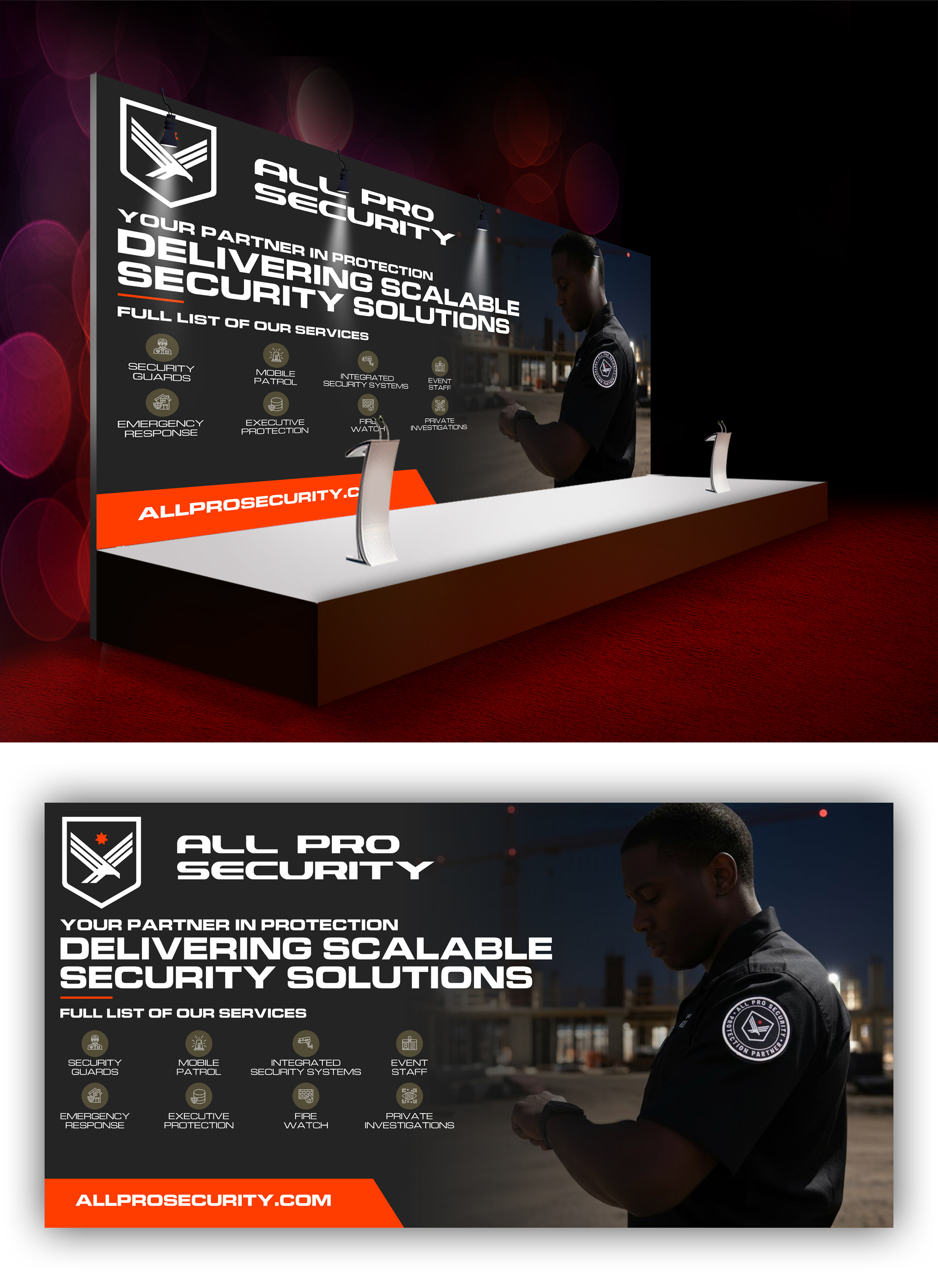 Diseño de Stand de Feria por VCreativeidea para All Pro Security  | Diseño #36899419