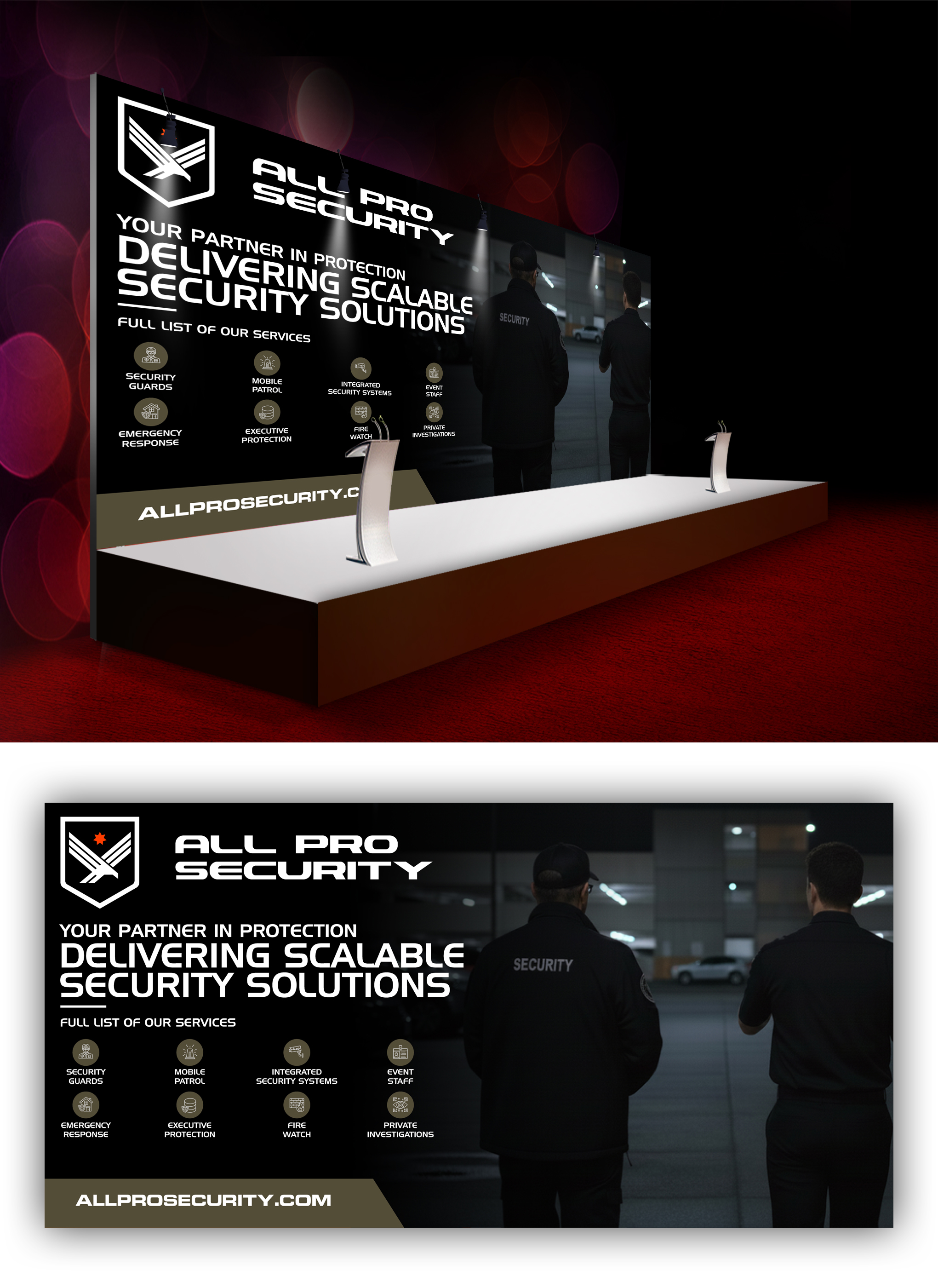 Diseño de Stand de Feria por VCreativeidea para All Pro Security  | Diseño #36899438