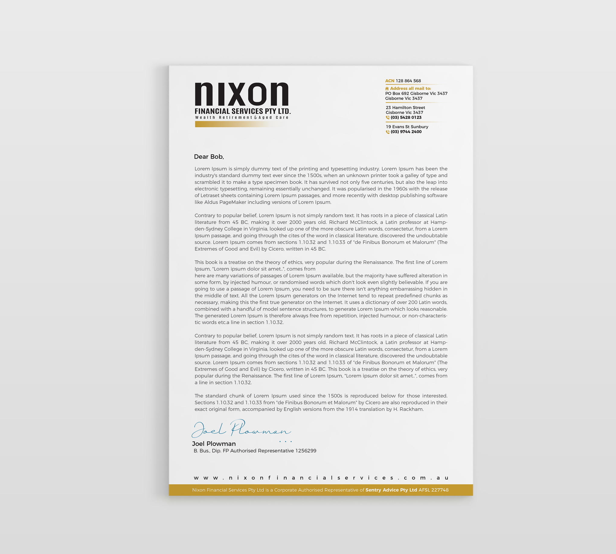 Stationery Design by Bharat Graphic for Nixon Financial Services Pty Ltd | Design #36867692