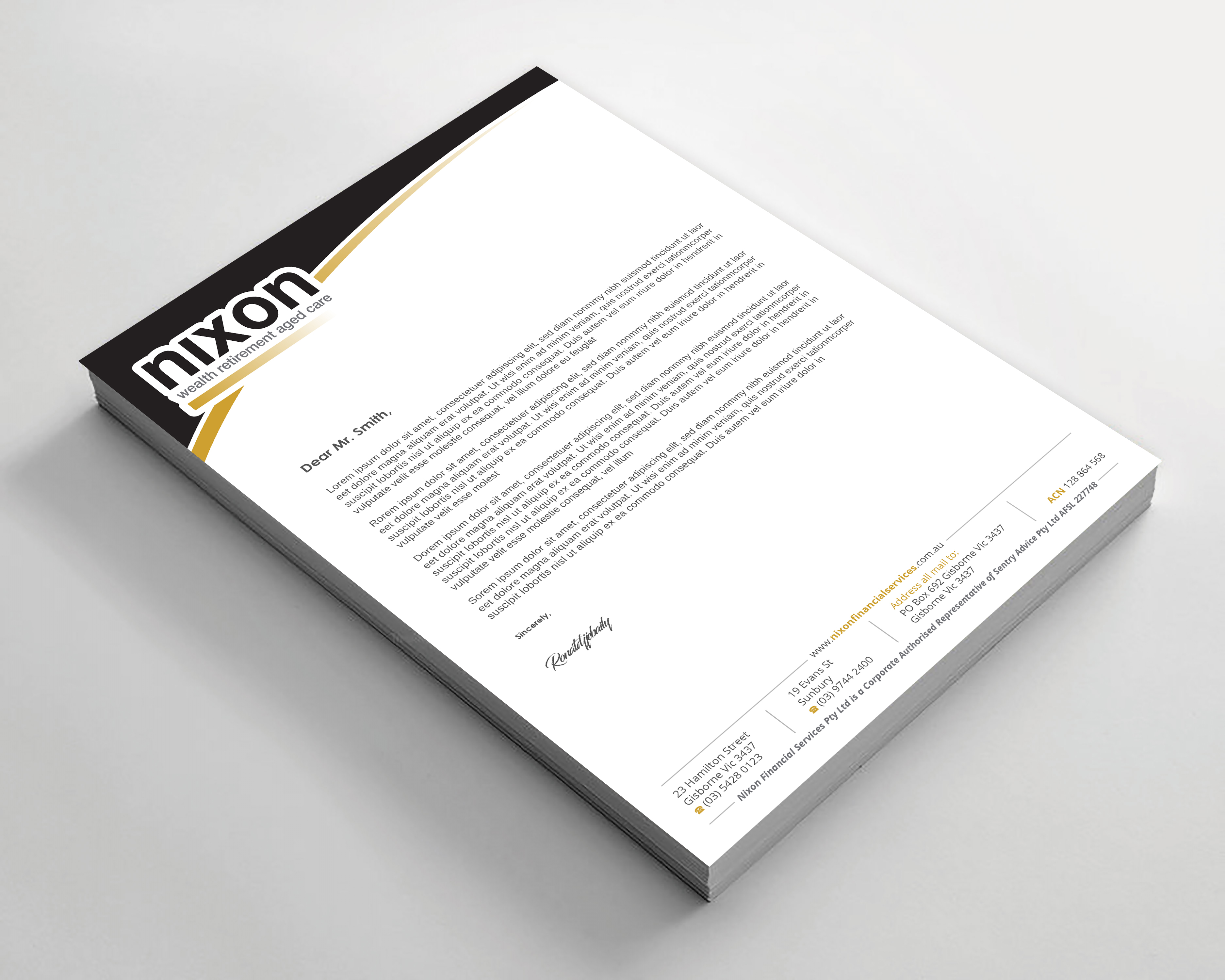 Stationery Design by Imagine design000 for Nixon Financial Services Pty Ltd | Design #36863601