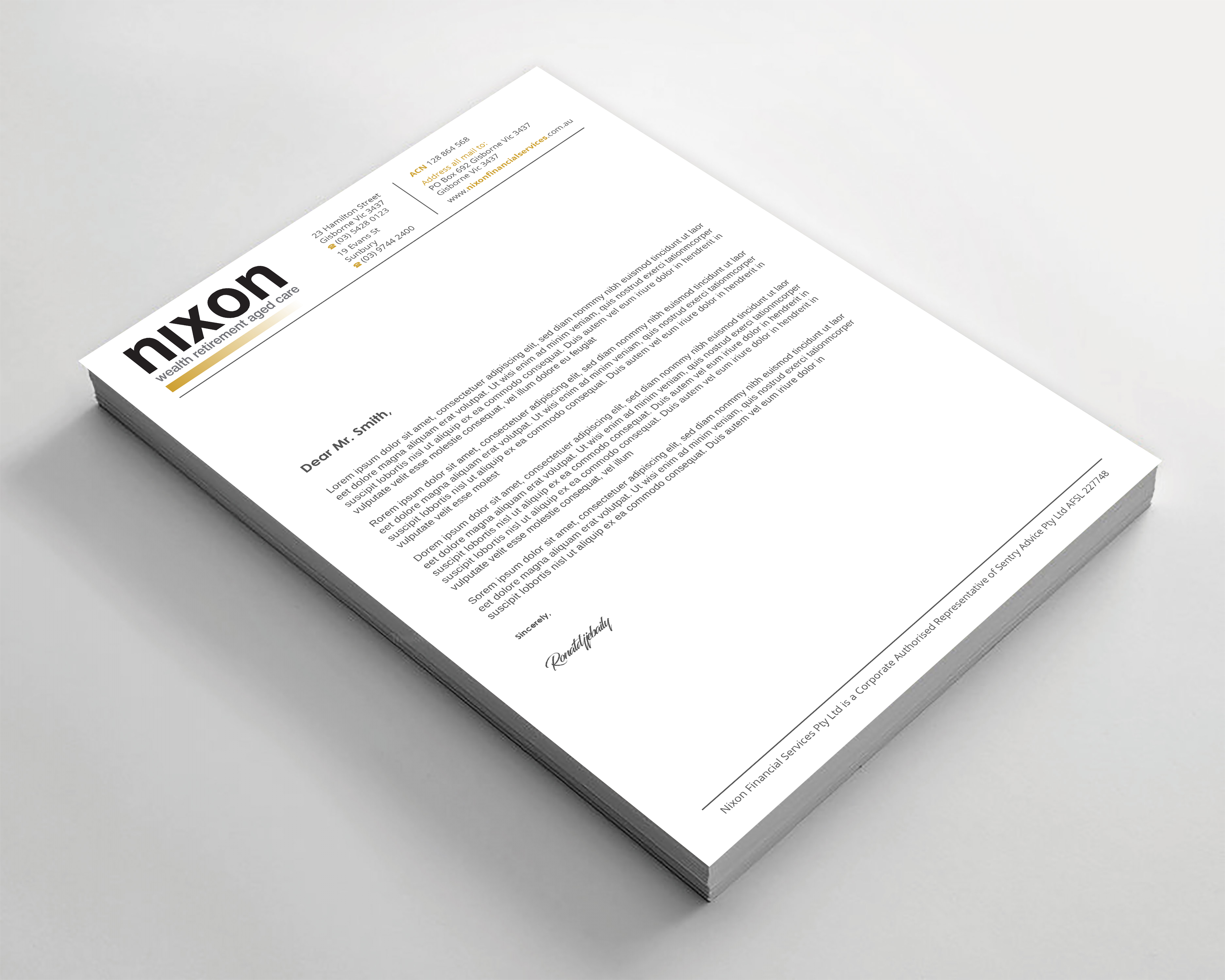 Stationery Design by Imagine design000 for Nixon Financial Services Pty Ltd | Design #36863602