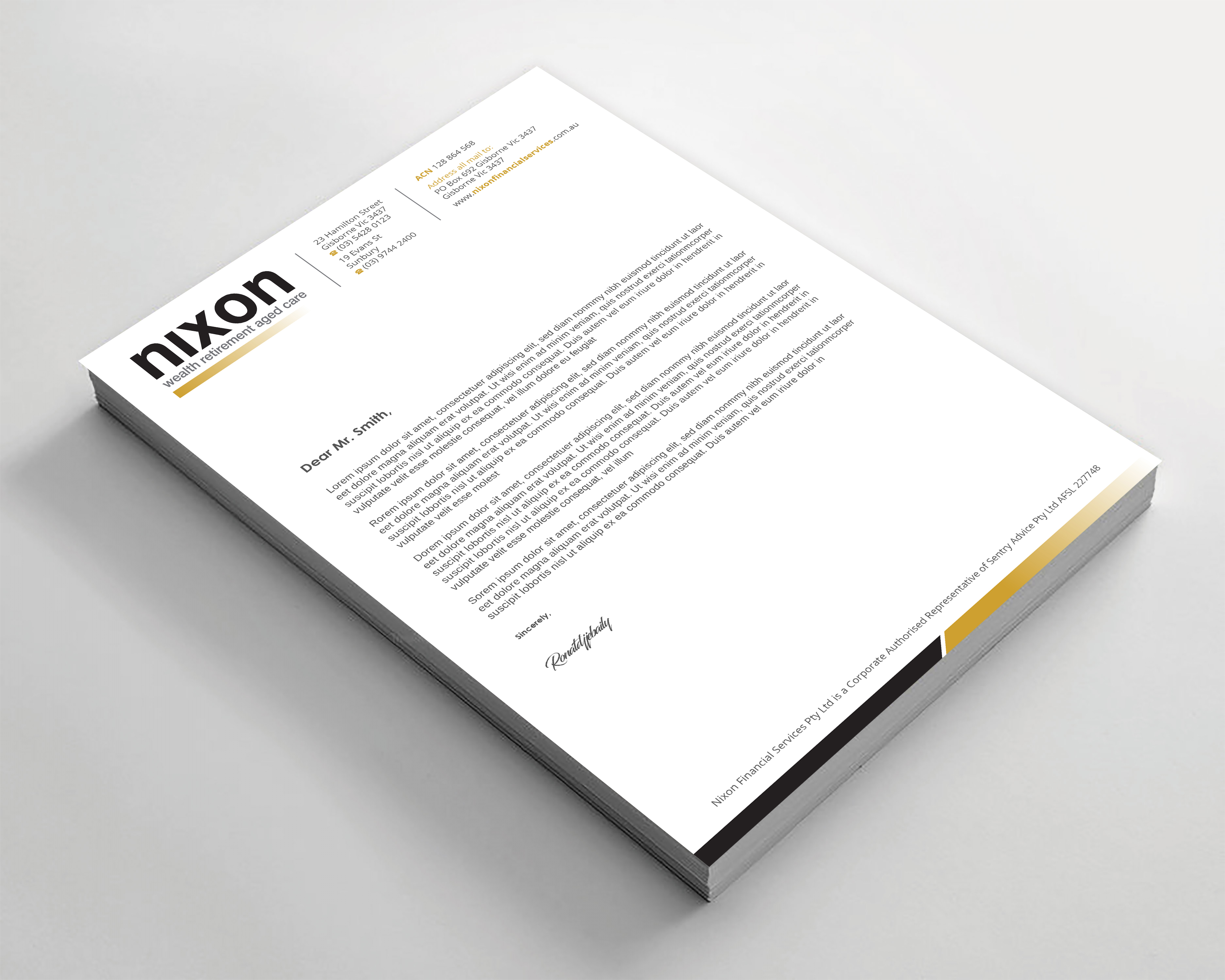 Stationery Design by Imagine design000 for Nixon Financial Services Pty Ltd | Design #36863603