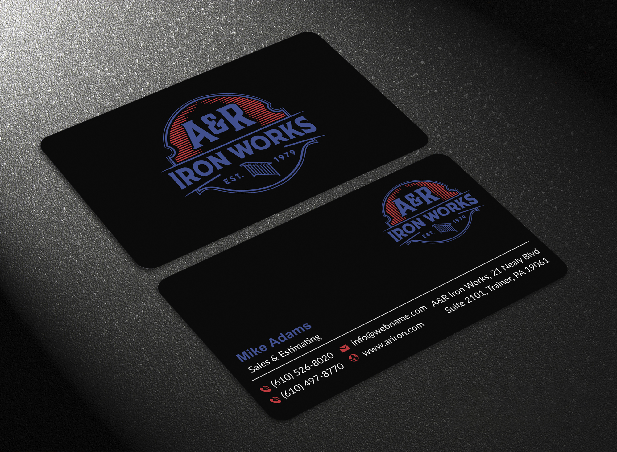 Diseño de Tarjeta de Presentación por jk_studio para A&R Iron Works | Diseño #36866994