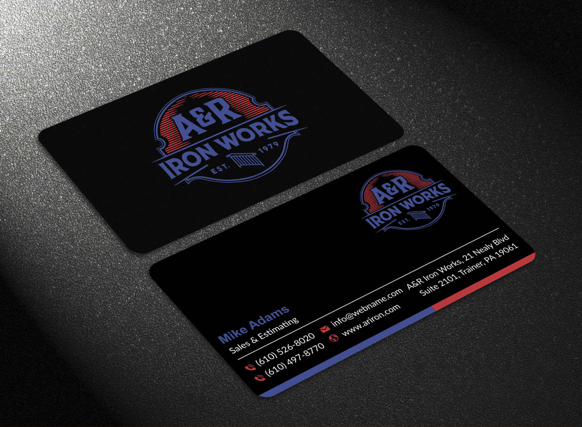 Diseño de Tarjeta de Presentación por jk_studio para A&R Iron Works | Diseño #36867016