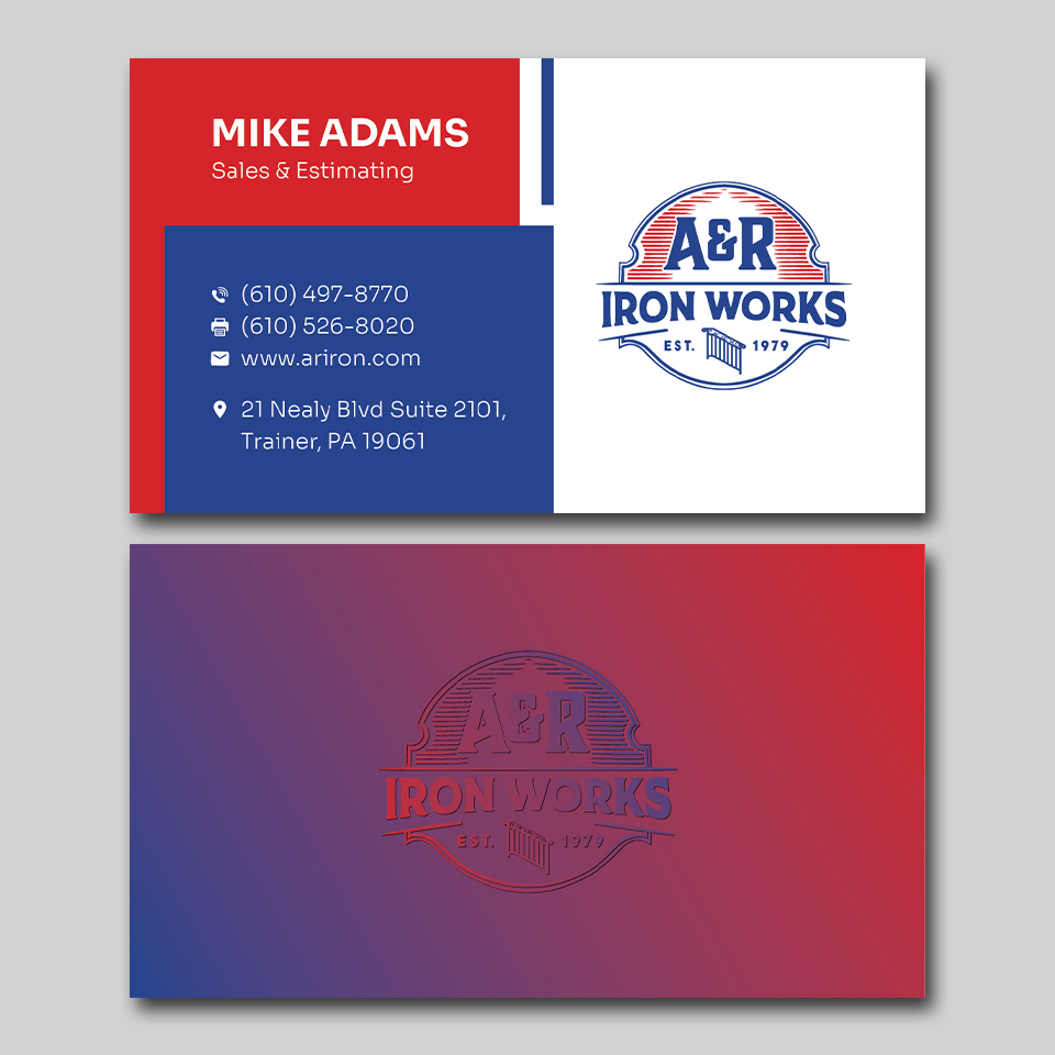 Diseño de Tarjeta de Presentación por YourLogoMaster para A&R Iron Works | Diseño #36873380