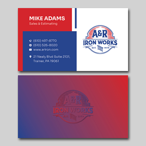 Diseño de Tarjeta de Presentación por YourLogoMaster para A&R Iron Works | Diseño: #36873380
