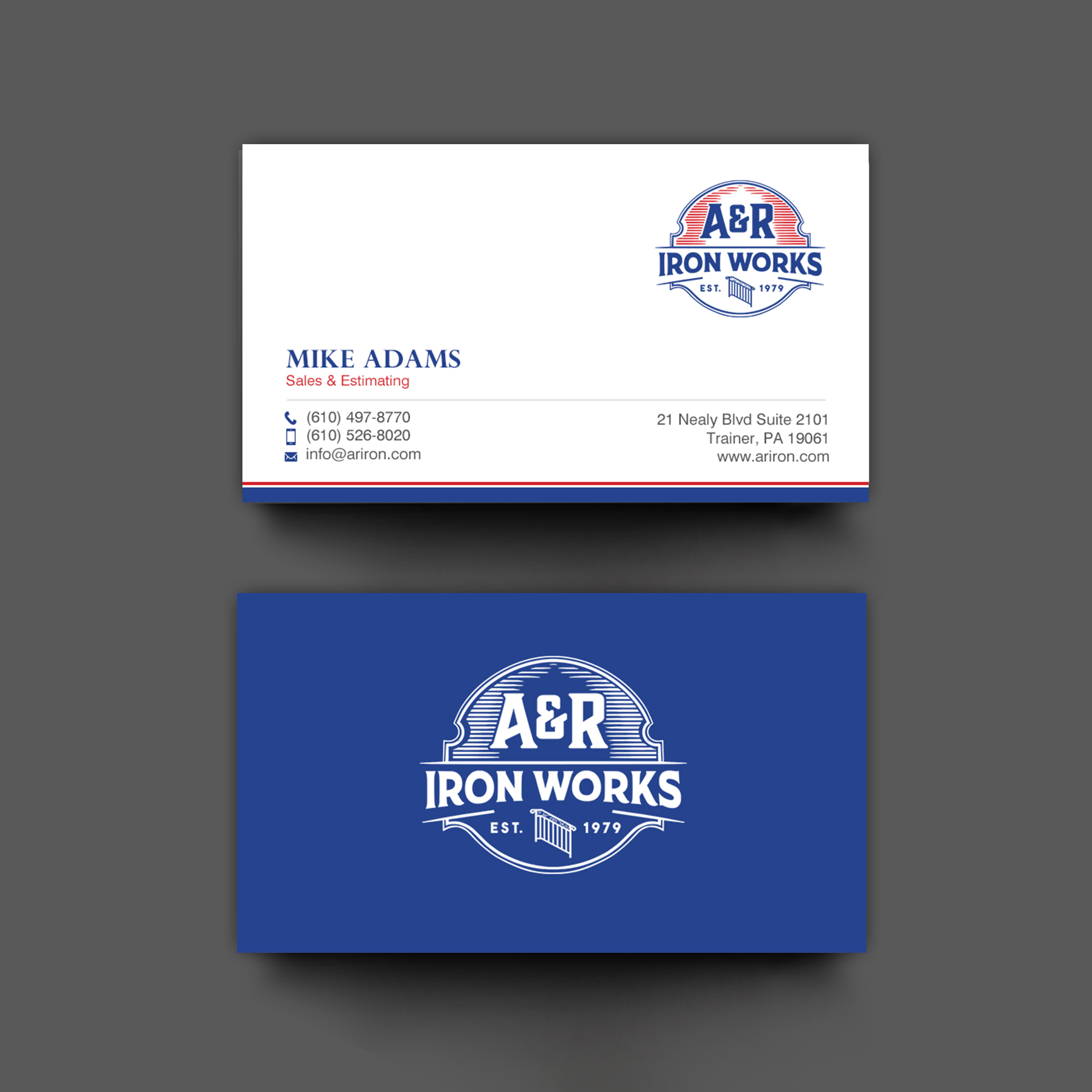 Diseño de Tarjeta de Presentación por chandrayaan.creative para A&R Iron Works | Diseño #36865529