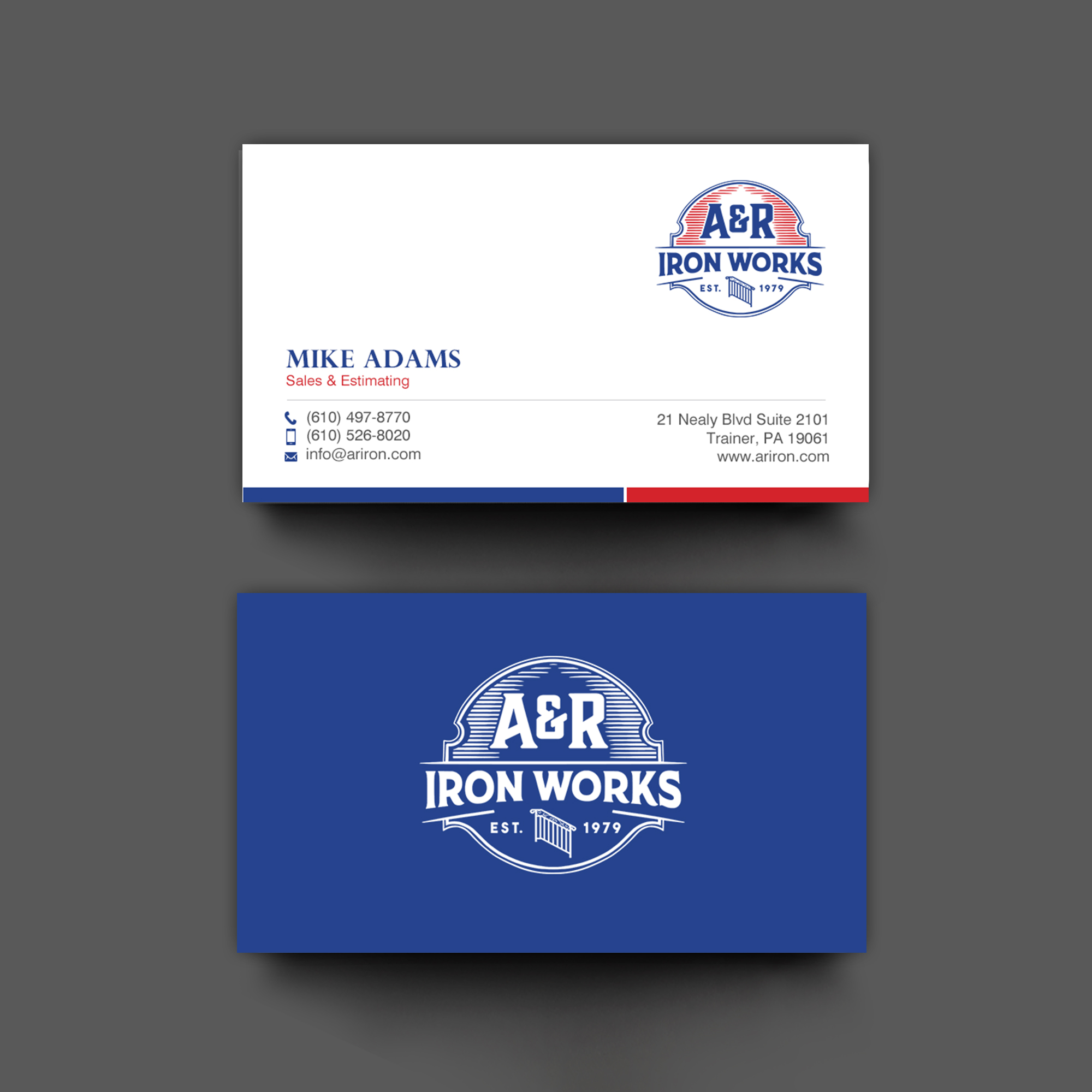 Diseño de Tarjeta de Presentación por chandrayaan.creative para A&R Iron Works | Diseño #36865533