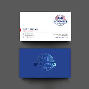 Diseño de Tarjeta de Presentación por chandrayaan.creative para A&R Iron Works | Diseño: #36865544