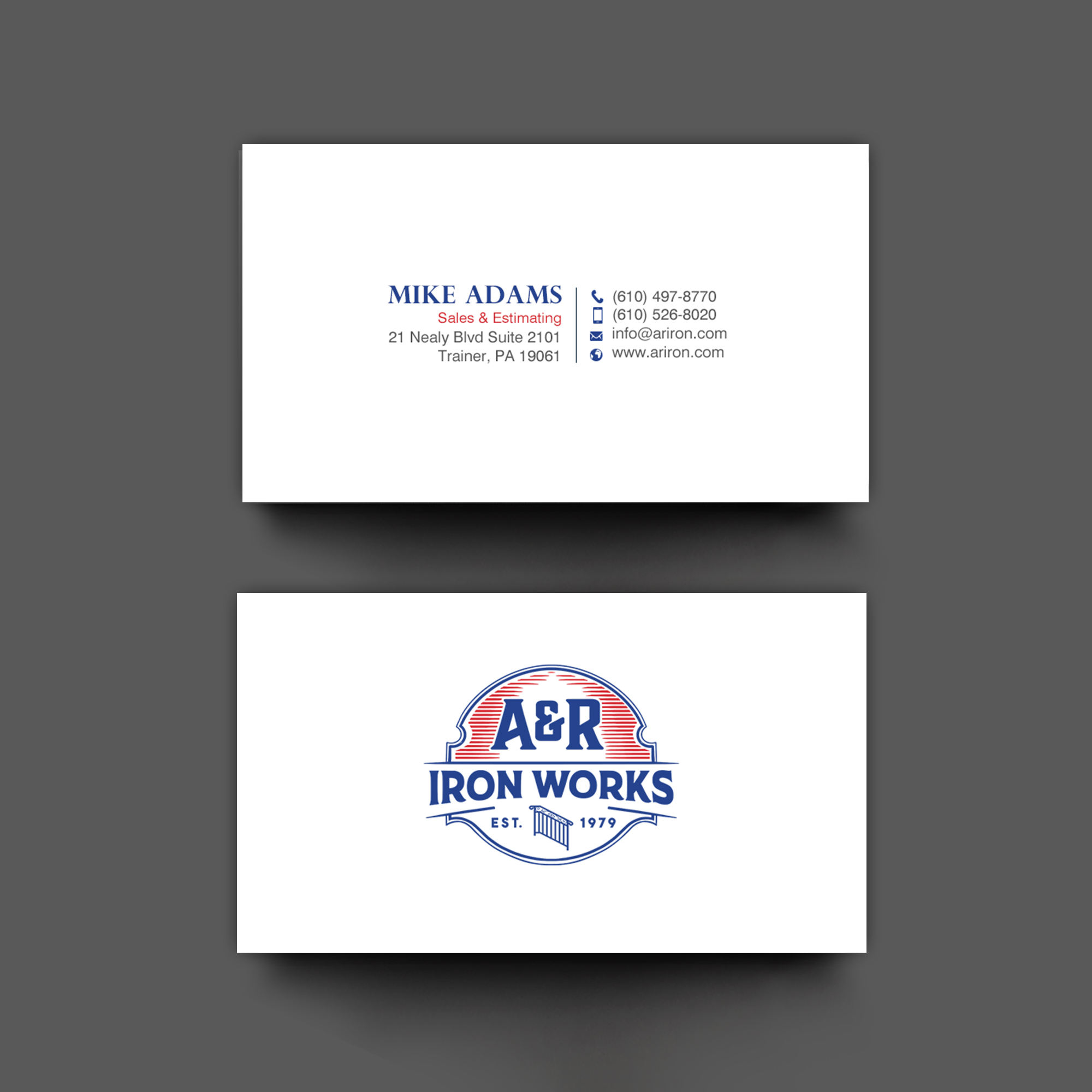 Diseño de Tarjeta de Presentación por chandrayaan.creative para A&R Iron Works | Diseño #36865546