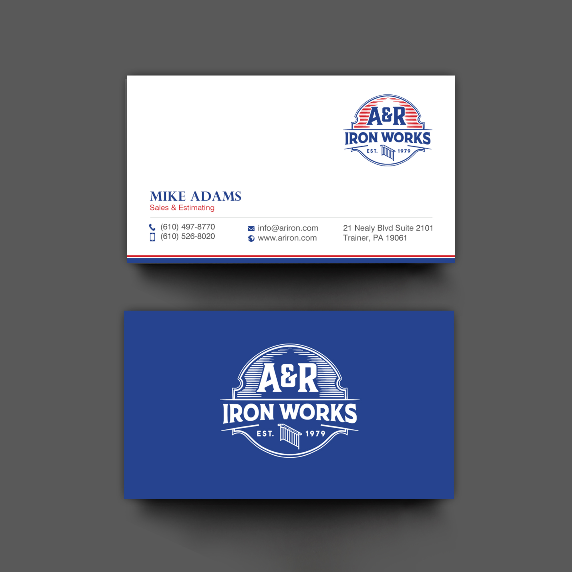 Diseño de Tarjeta de Presentación por chandrayaan.creative para A&R Iron Works | Diseño #36865550