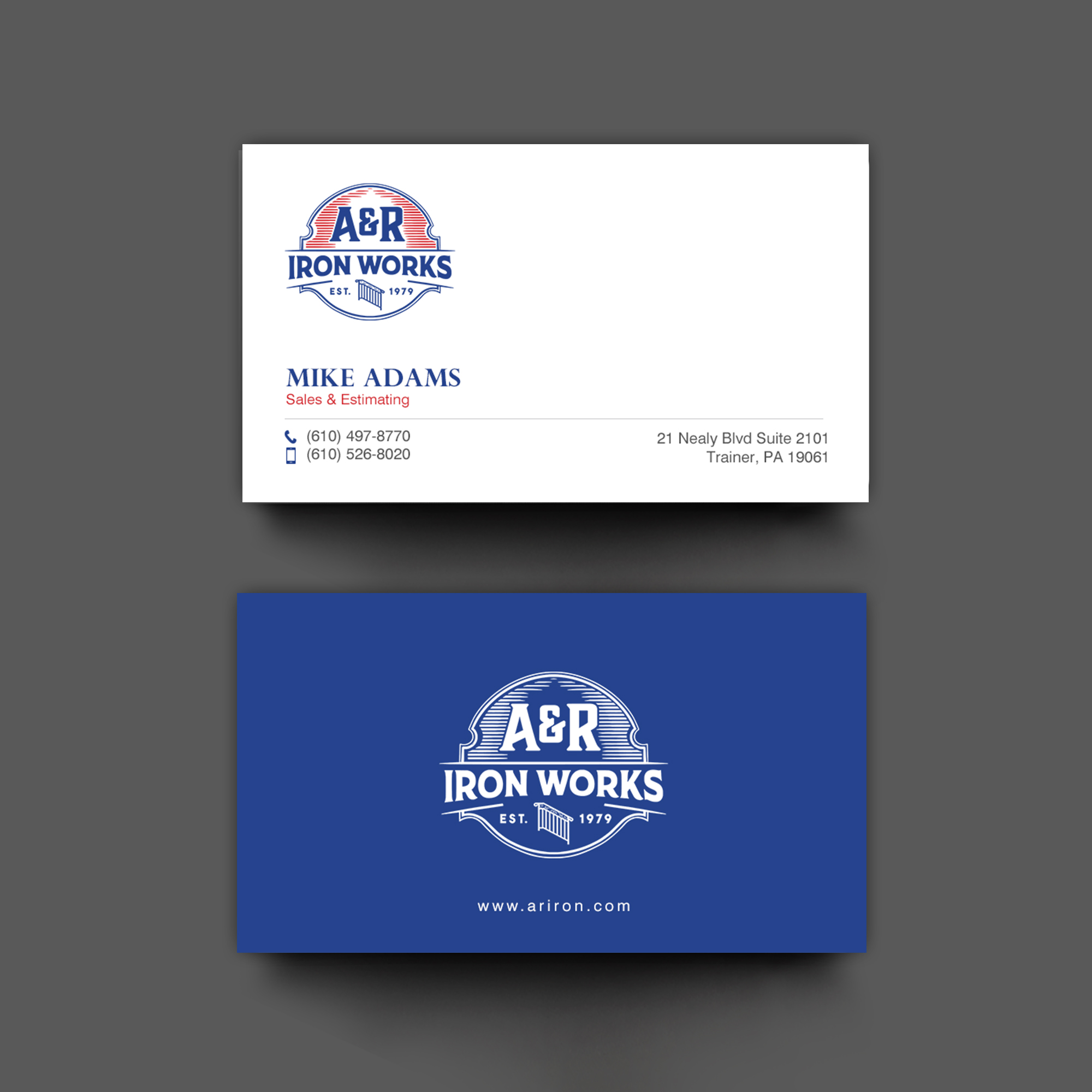 Diseño de Tarjeta de Presentación por chandrayaan.creative para A&R Iron Works | Diseño #36865552