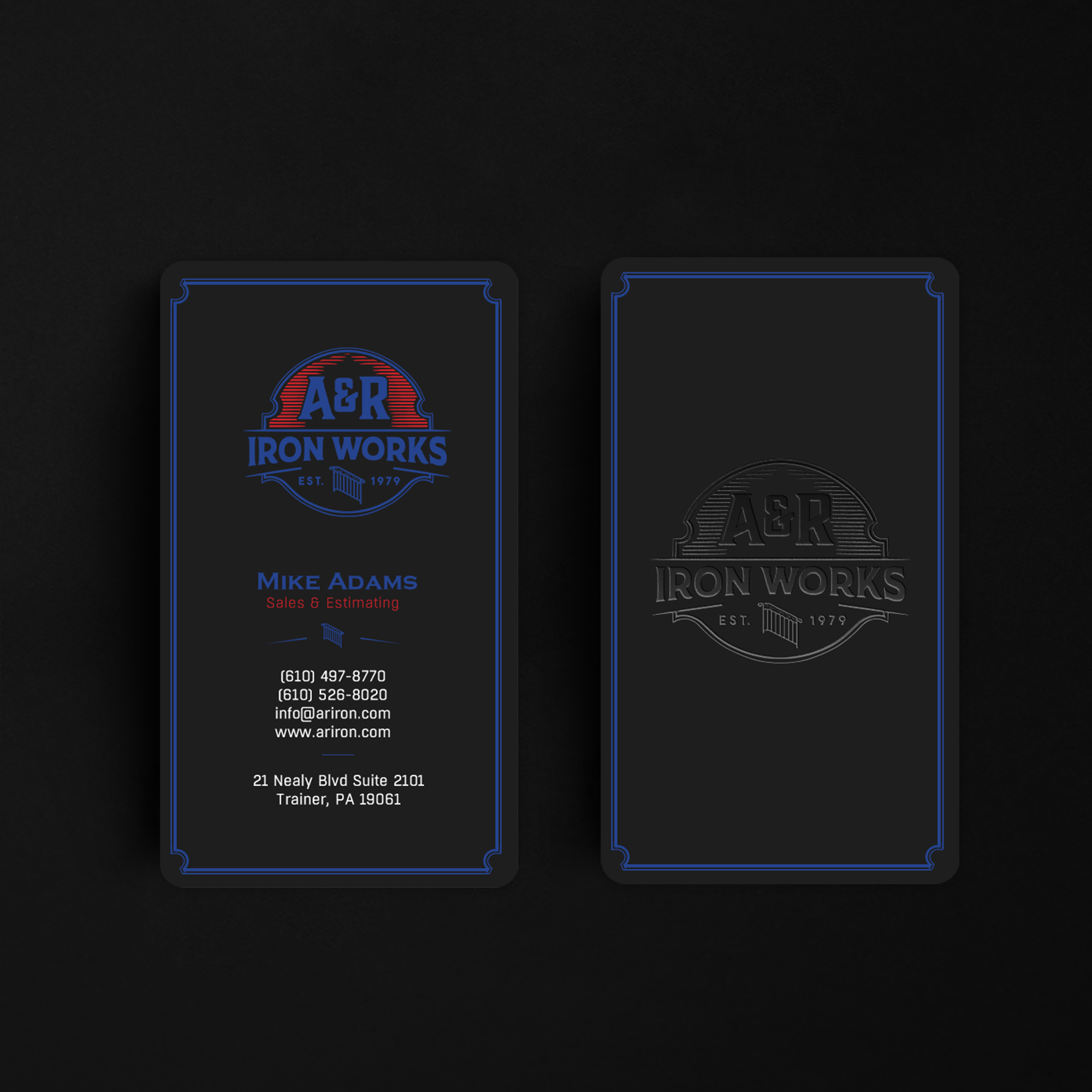 Diseño de Tarjeta de Presentación por chandrayaan.creative para A&R Iron Works | Diseño #36894439