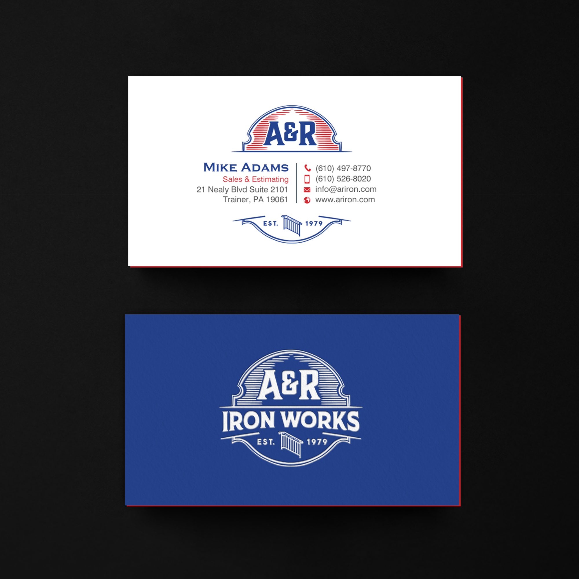 Diseño de Tarjeta de Presentación por chandrayaan.creative para A&R Iron Works | Diseño #36899967