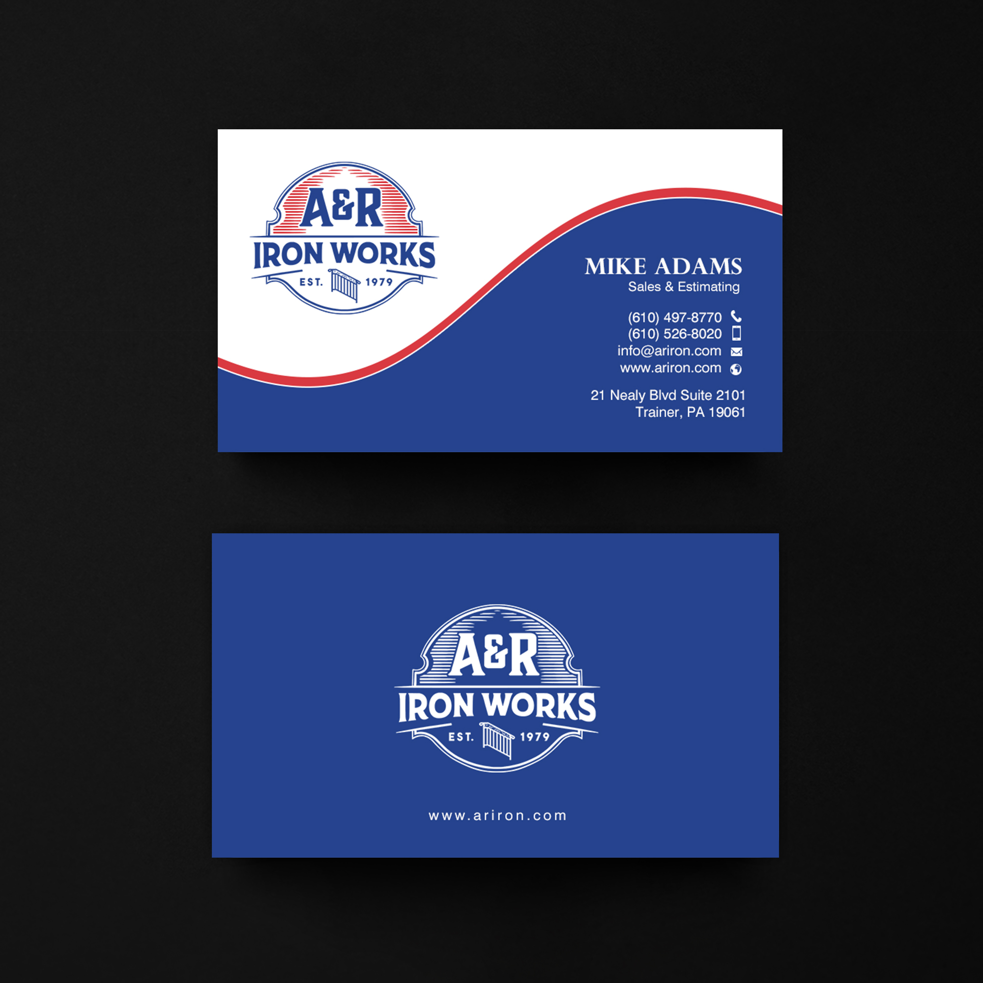 Diseño de Tarjeta de Presentación por chandrayaan.creative para A&R Iron Works | Diseño #36900054