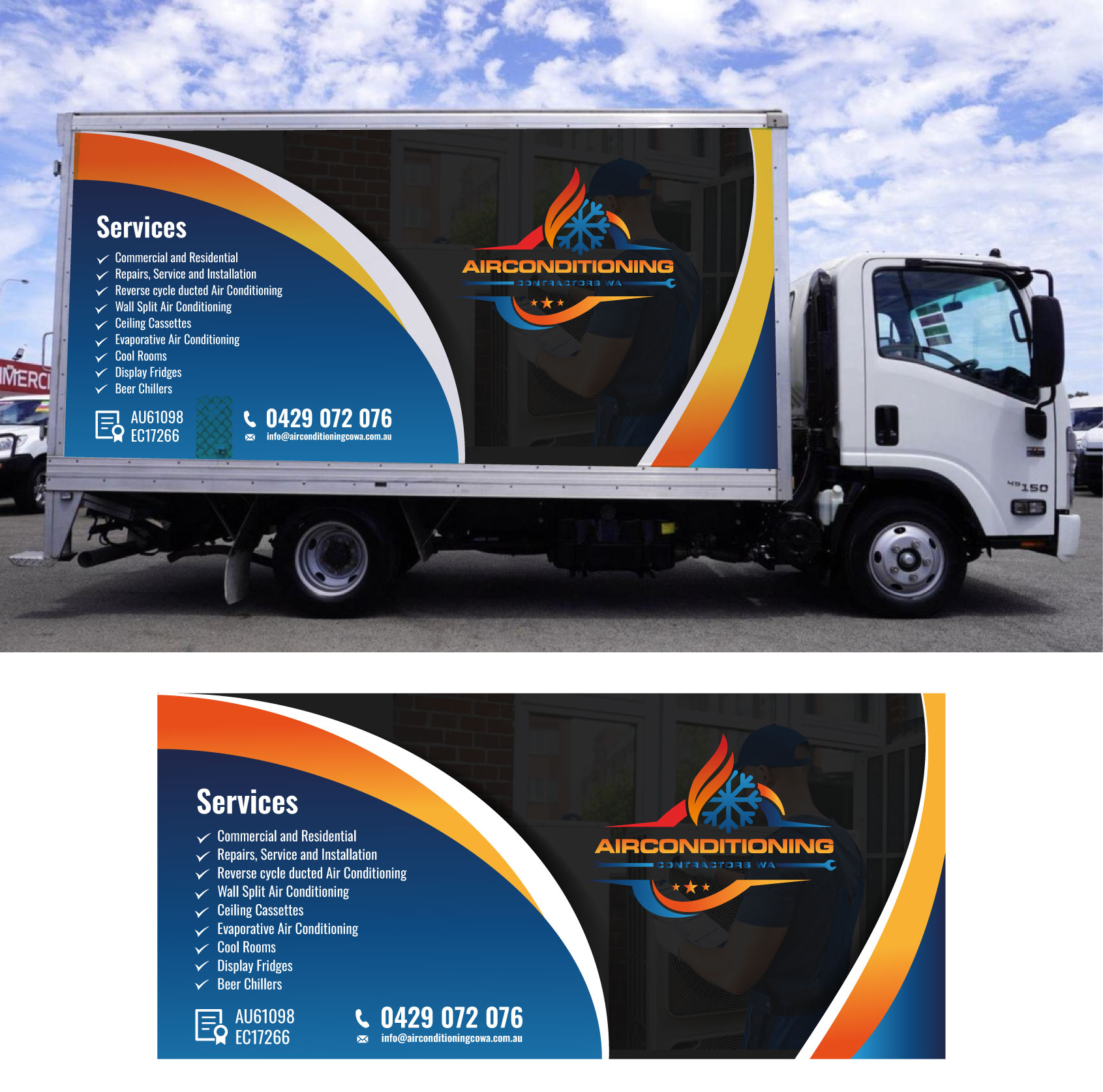 Car Wrap Design by VirtueDesignPro for Air Conditioning Contractors WA | Design #36888795