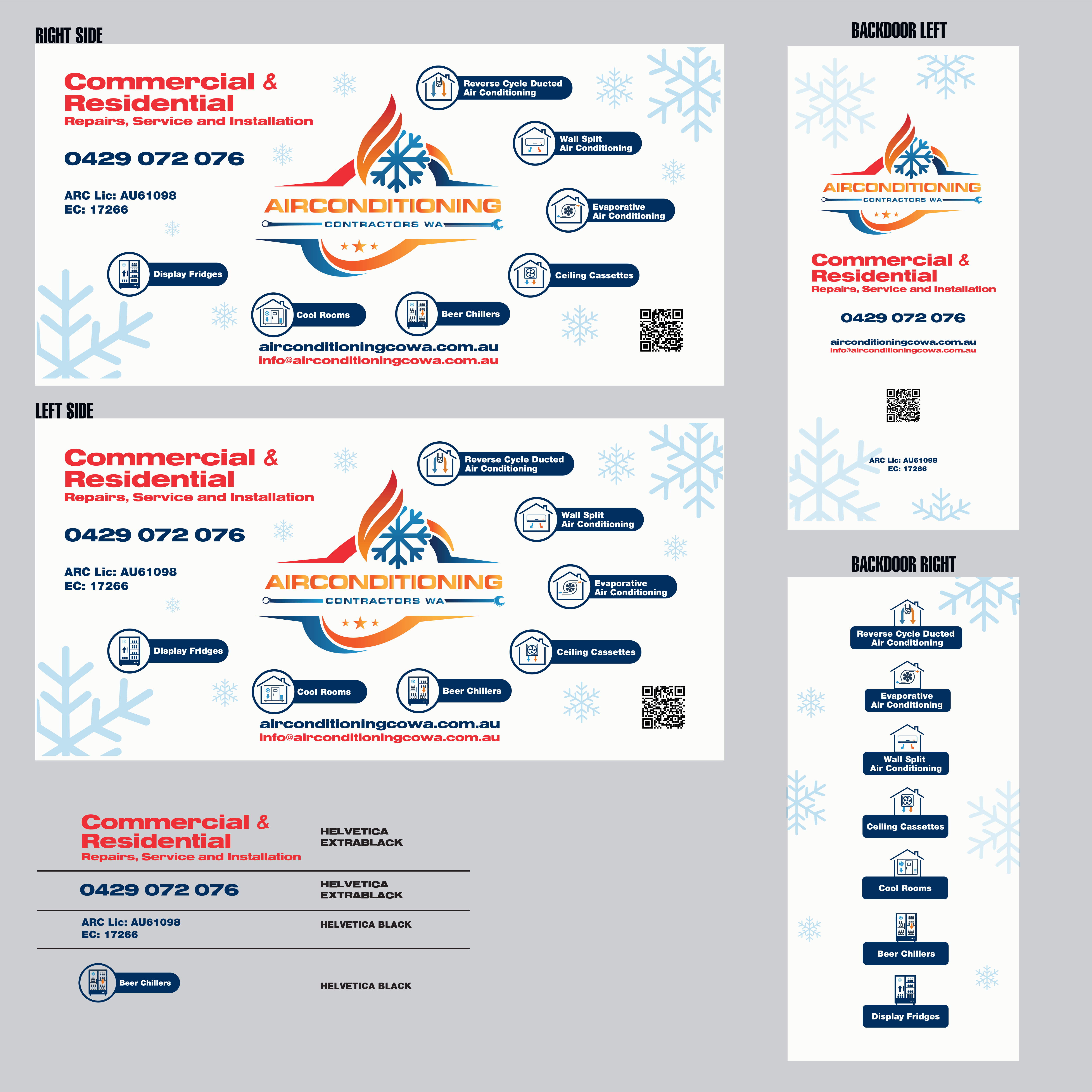 Diseño de Rotulación de Vehículo por yavuzmamac para Air Conditioning Contractors WA | Diseño #36892189