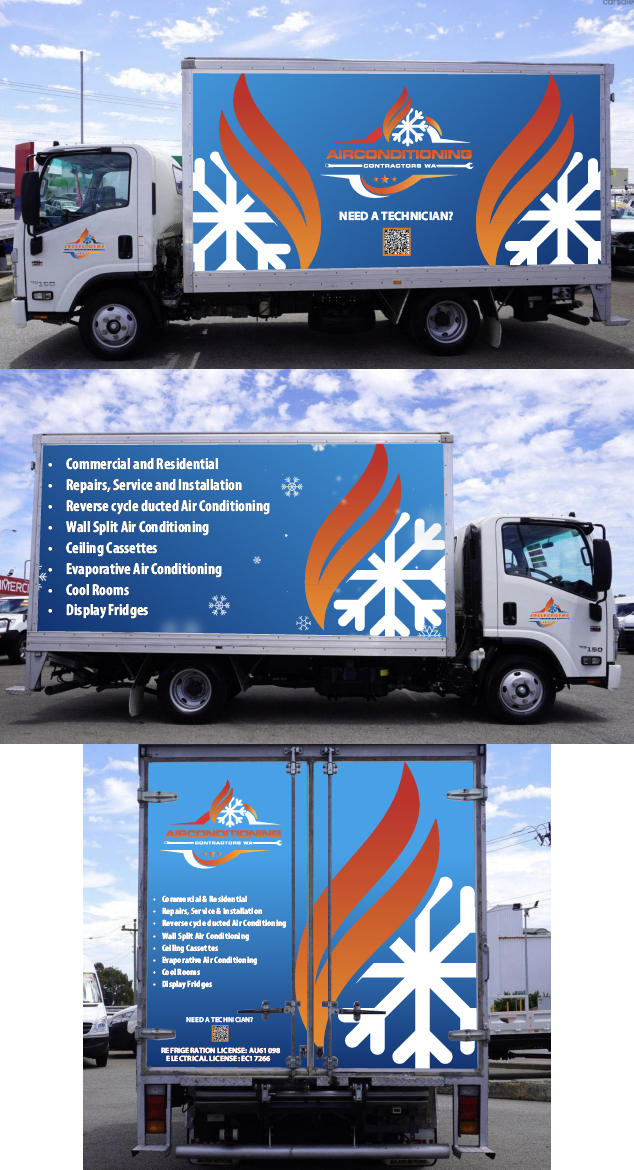 Car Wrap Design by Deziners Zone for Air Conditioning Contractors WA | Design #36890415