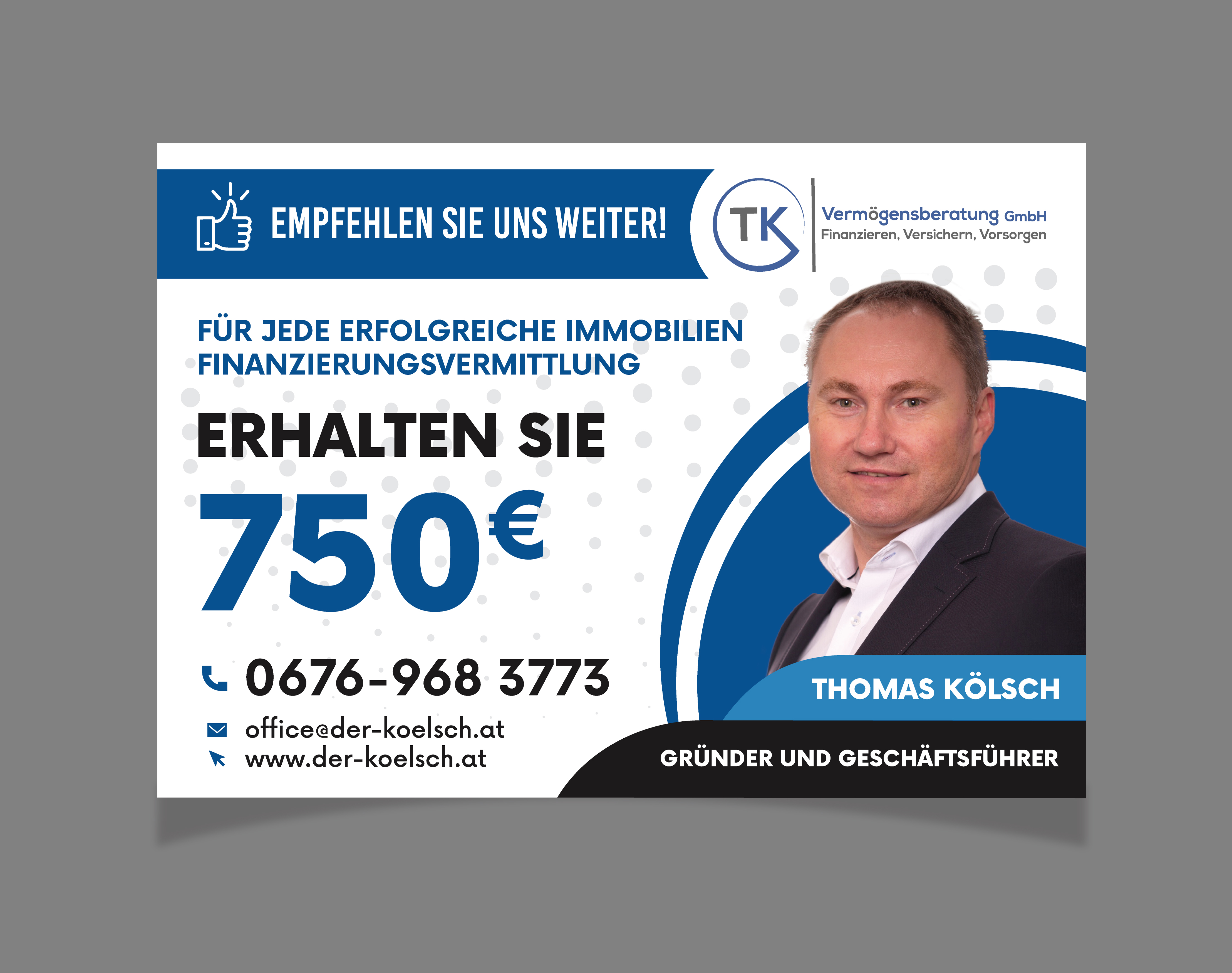 Card Design by saurov for TK Vermögensberatung GmbH | Design #36890871