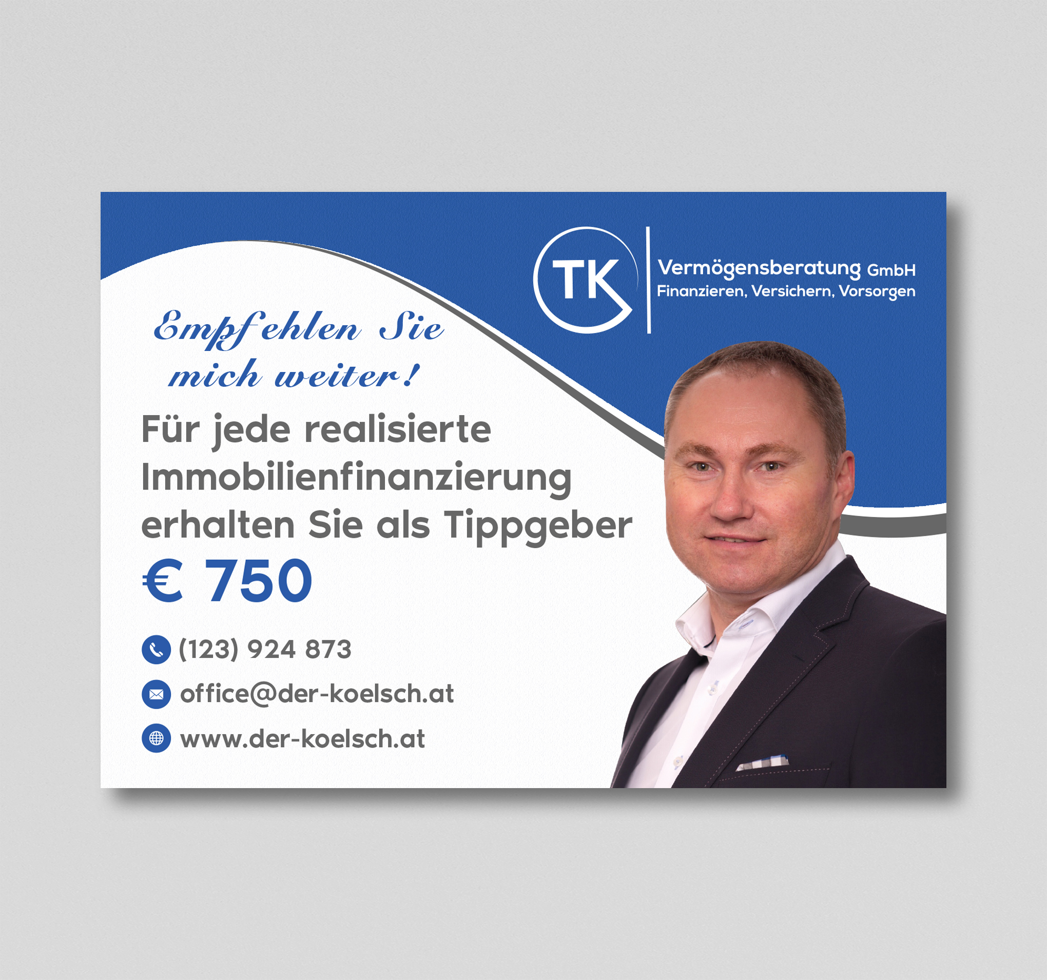 Card Design by Uttom 2 for TK Vermögensberatung GmbH | Design #36898867