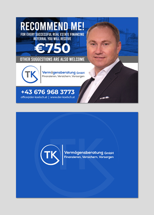 Card Design by Imagine design000 for TK Vermögensberatung GmbH | Design: #36894540