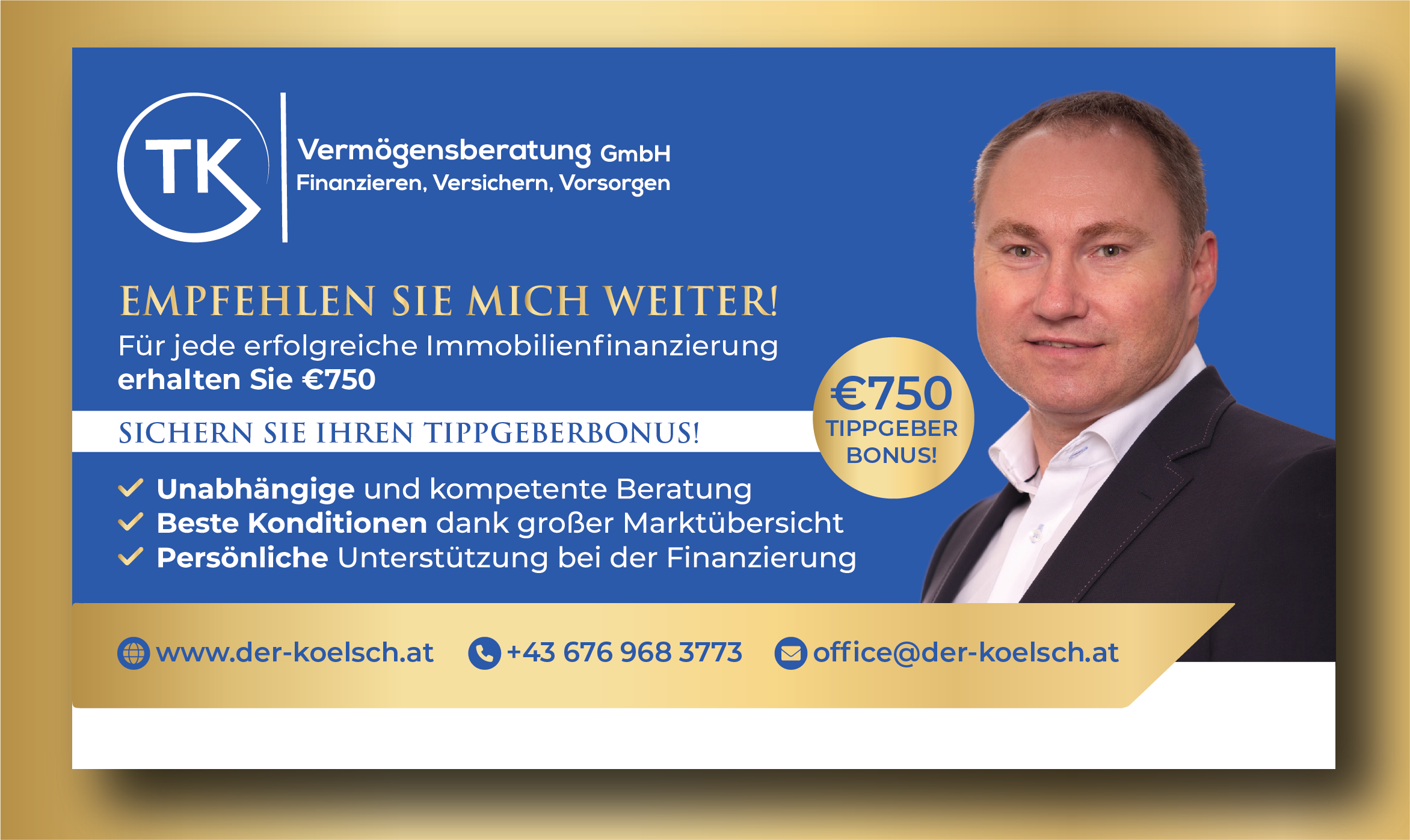 Card Design by AyubZafar.com for TK Vermögensberatung GmbH | Design #36905455