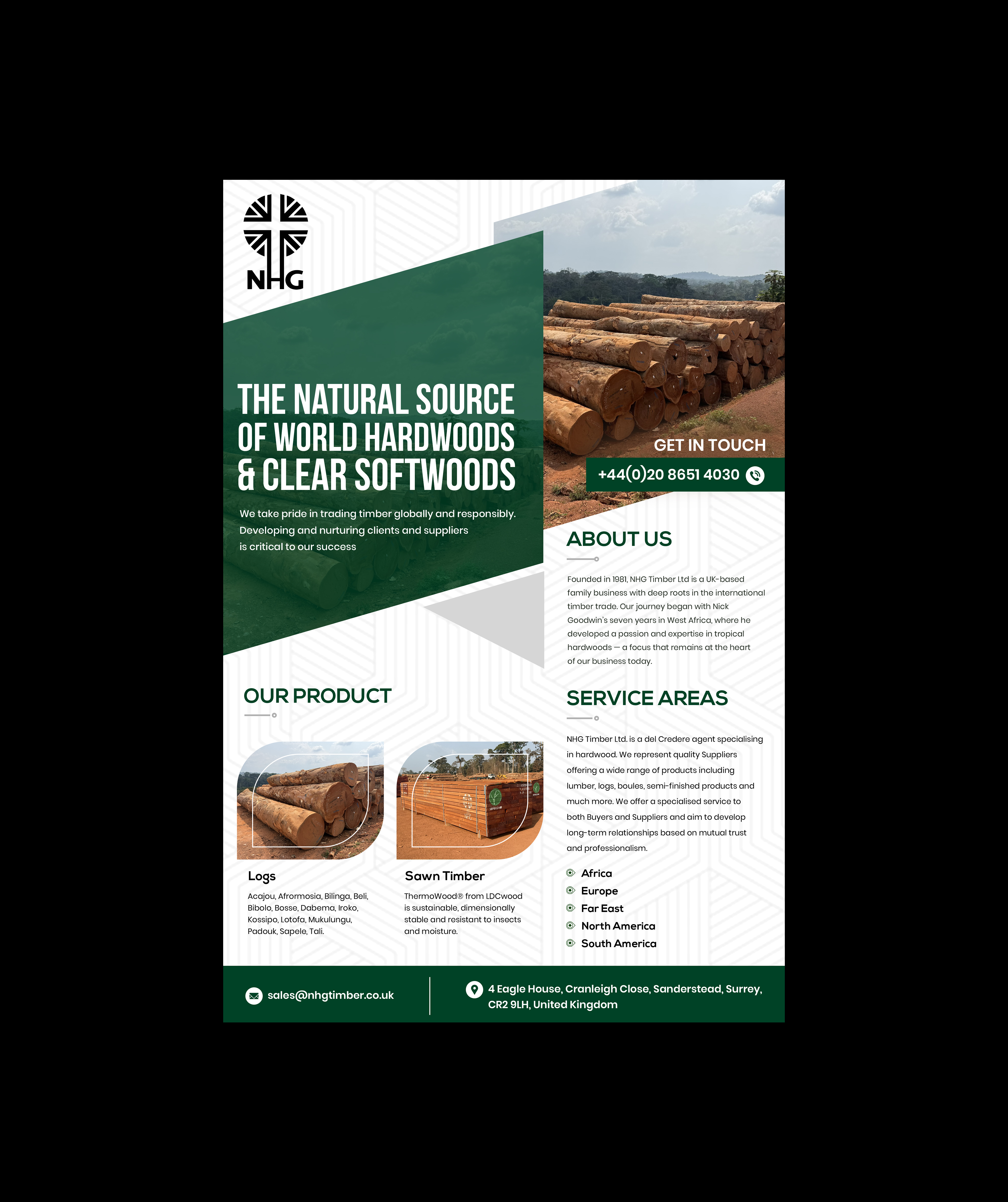 Diseño Publicitario por Creations Box 2015 para NHG Timber Ltd | Diseño #36909364