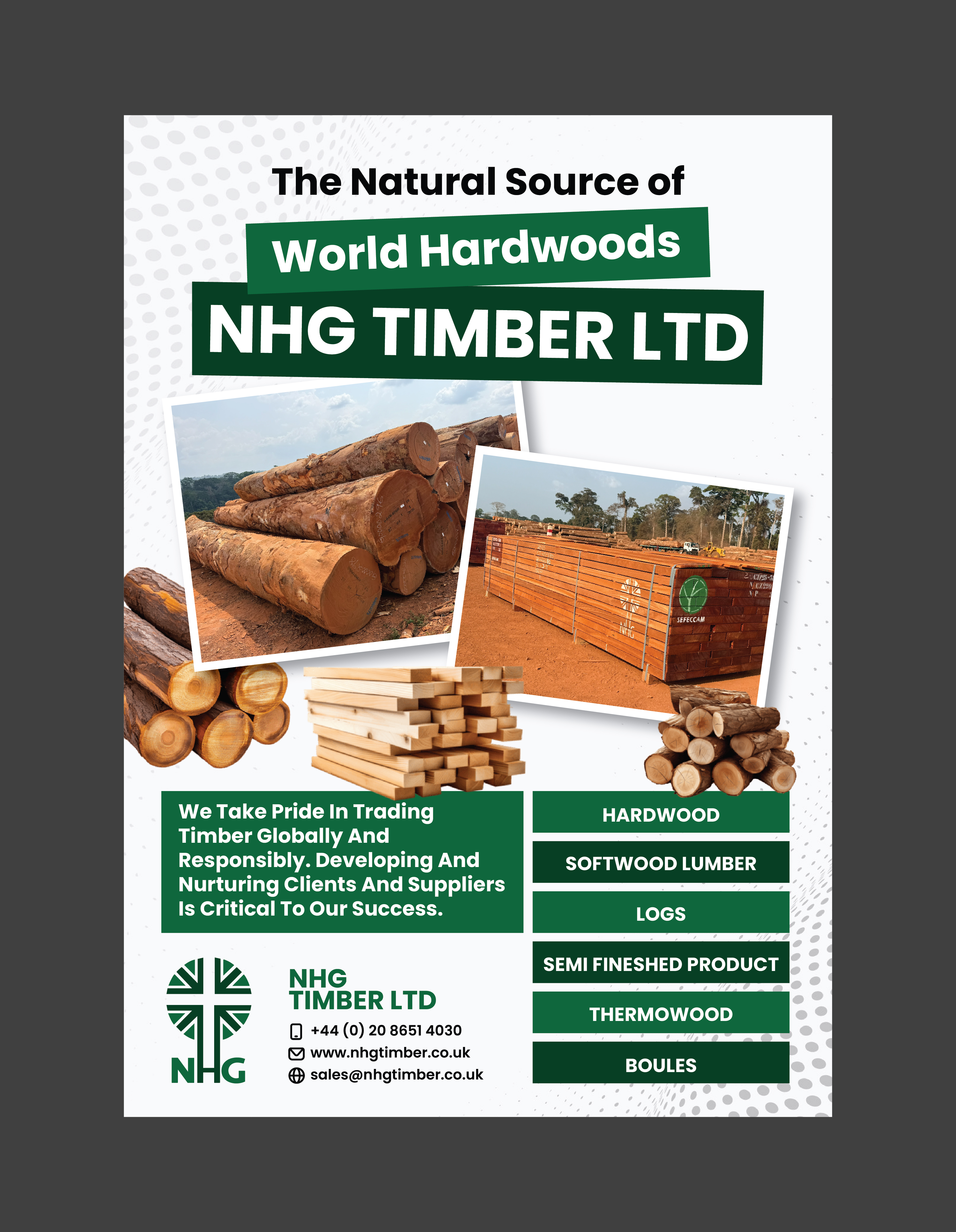 Diseño Publicitario por 3Guys para NHG Timber Ltd | Diseño #36902973
